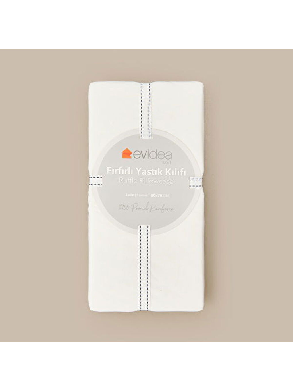 Soft Basic Fırfırlı 2'li Yastık Kılıfı - Ekru - 50x70 cm-2