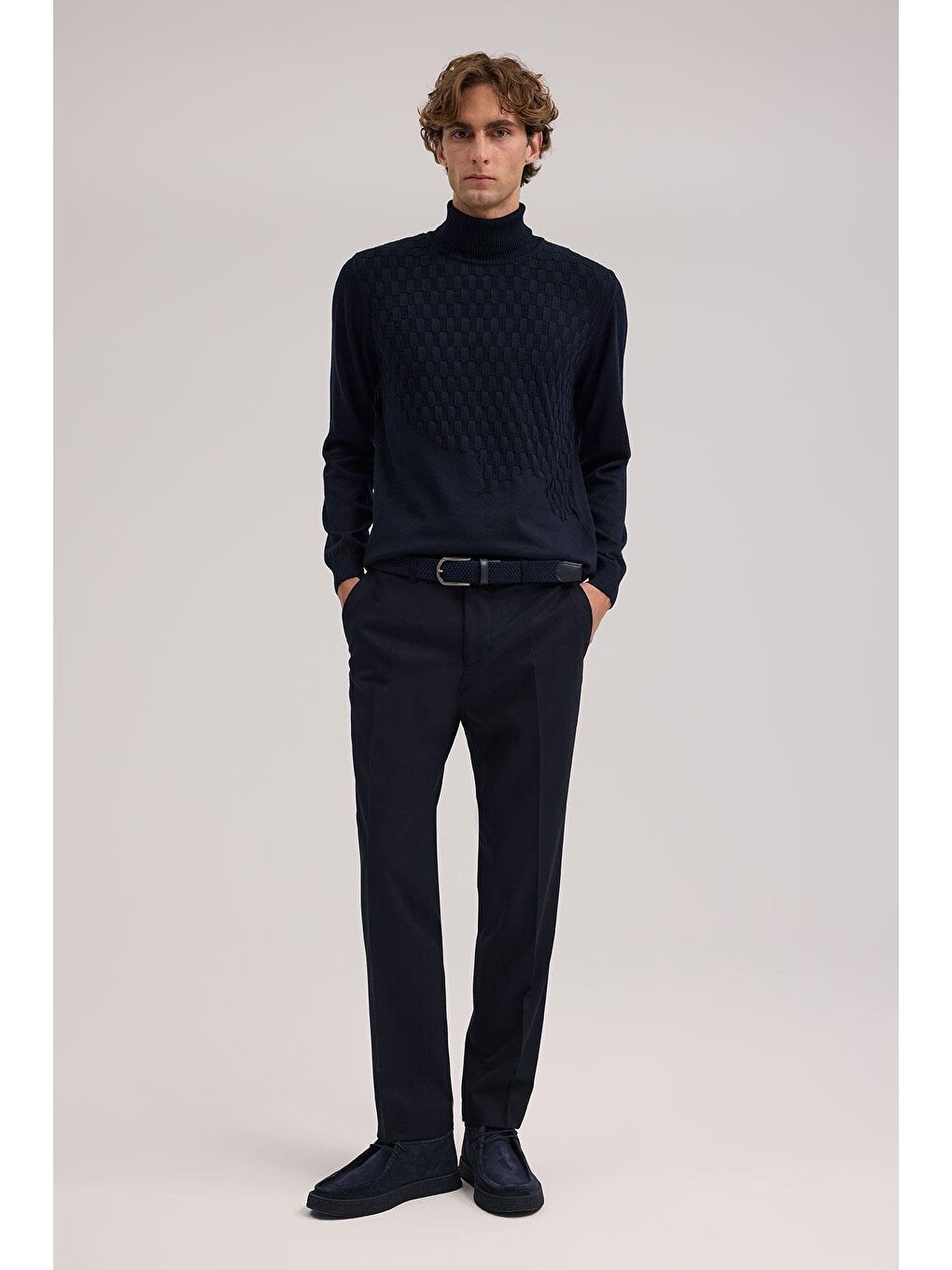 Lacivert Regular Fit Kumaş Pantolon-1