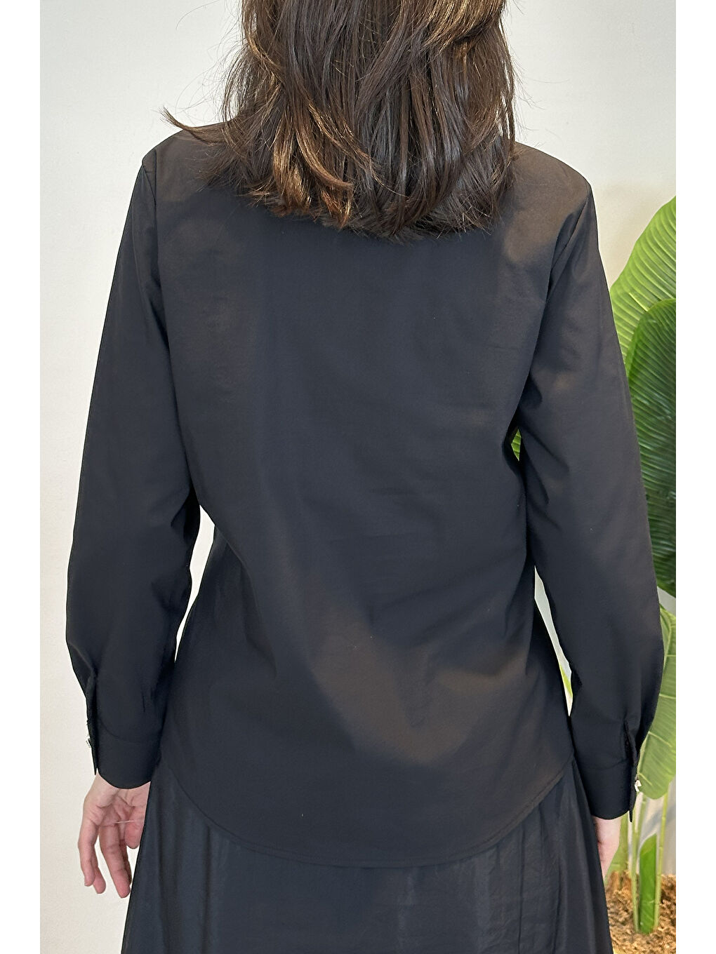 Bağlama Detaylı Gömlek 19515 Siyah-3