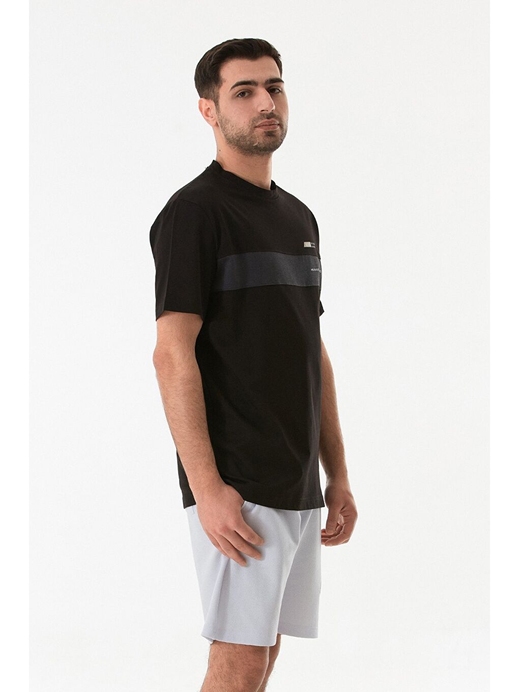 Siyah Wearable Graphıcs Yazı Baskılı Tişört-3