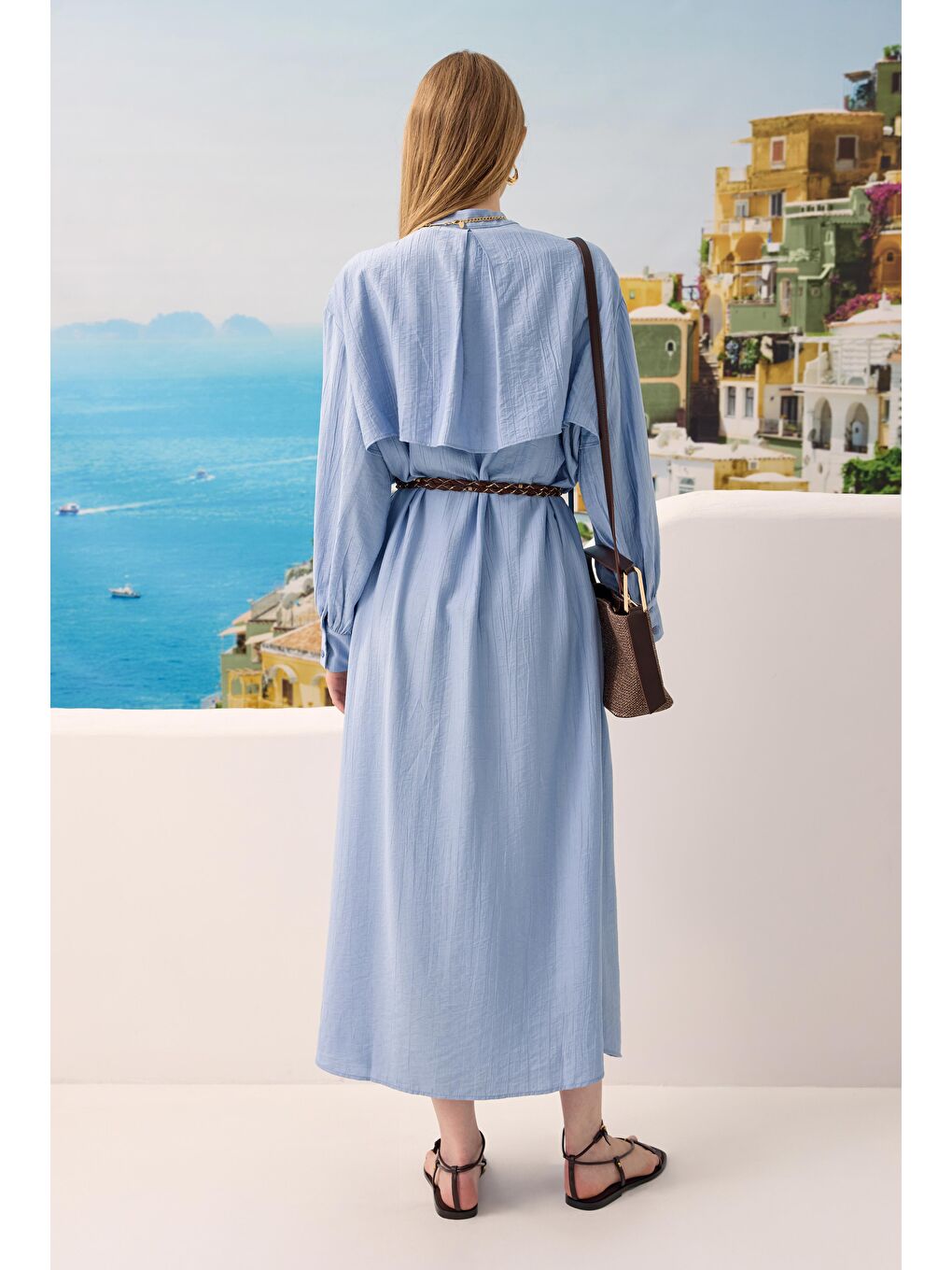 Rüzgarlıklı Elbise Bebe Mavi-2