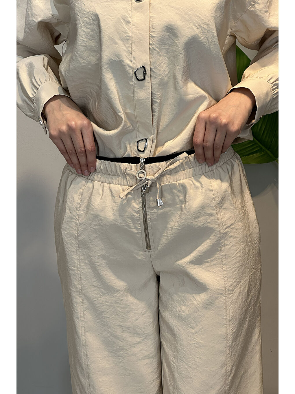 Çıt Çıt Detay Pantolon Takım 19534 Bej-4