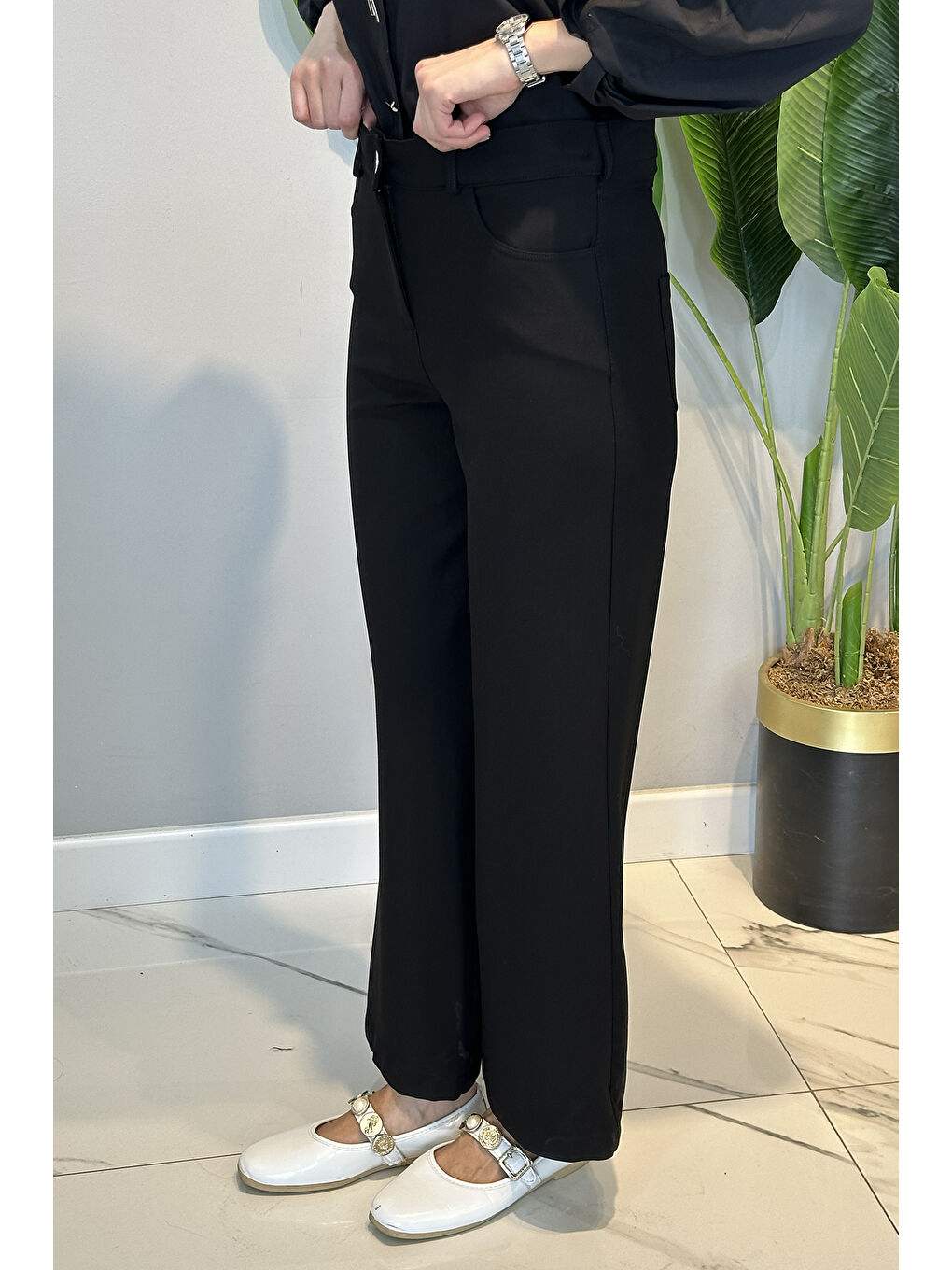 Bol Paça Pantolon 16134 Siyah-2