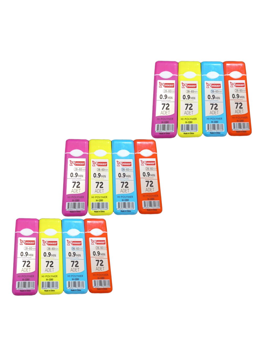 M-1260 Hi Polymer 60 mm 2B 0.9 Kalem Ucu 72 Li 12 Tüp