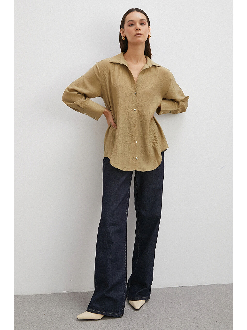 Kraşlı Gömlek Haki-2