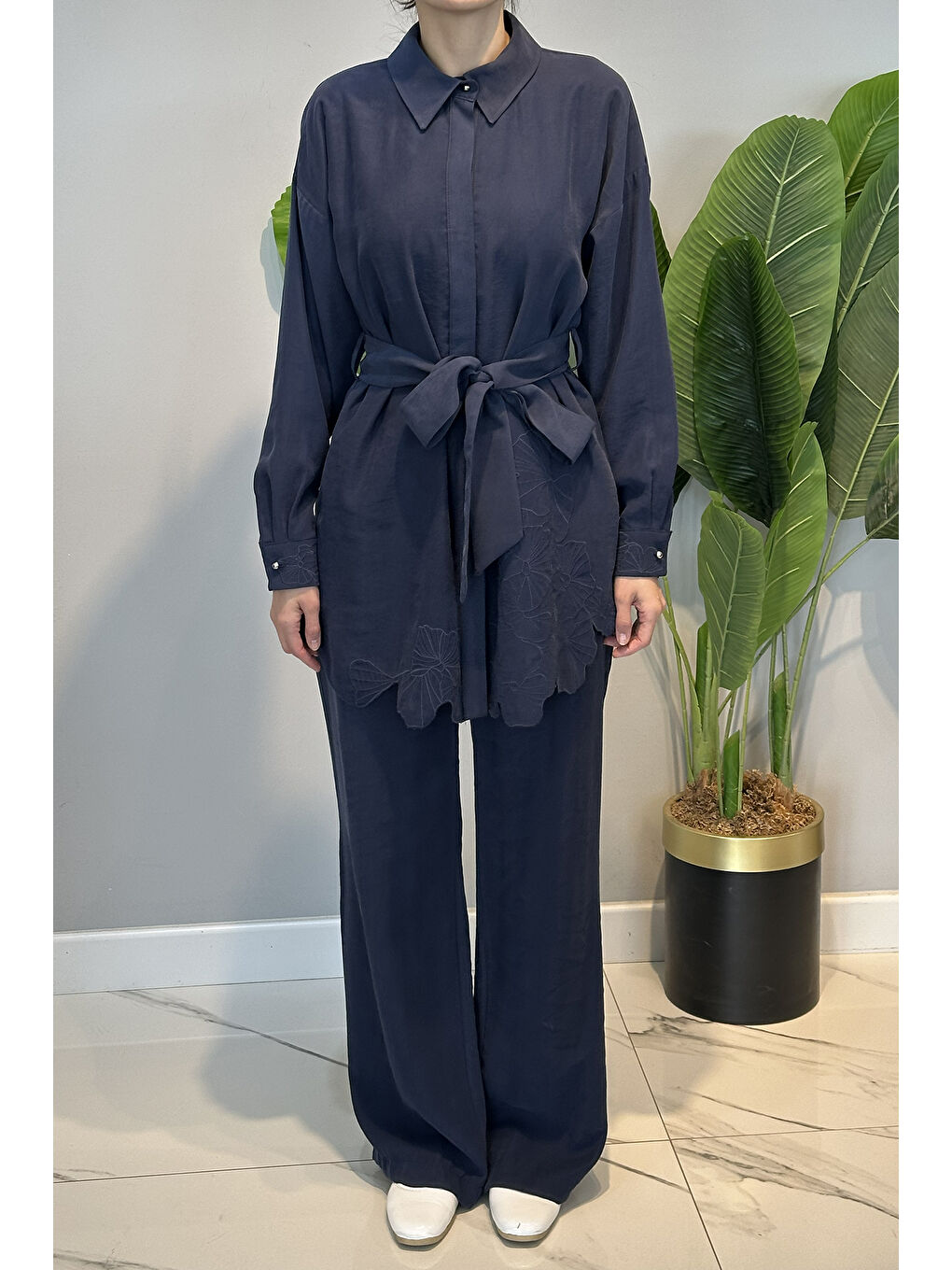 Nakış Detaylı Takım 19533 Lacivert-1