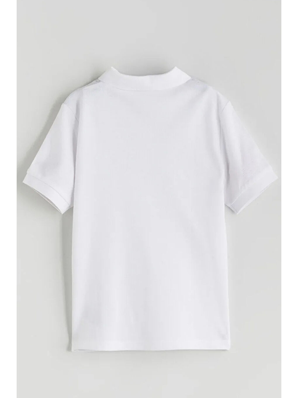 Beyaz Erkek Çocuk Polo Yaka Basic Kısa Kollu Okul Tişört AK-6050-4