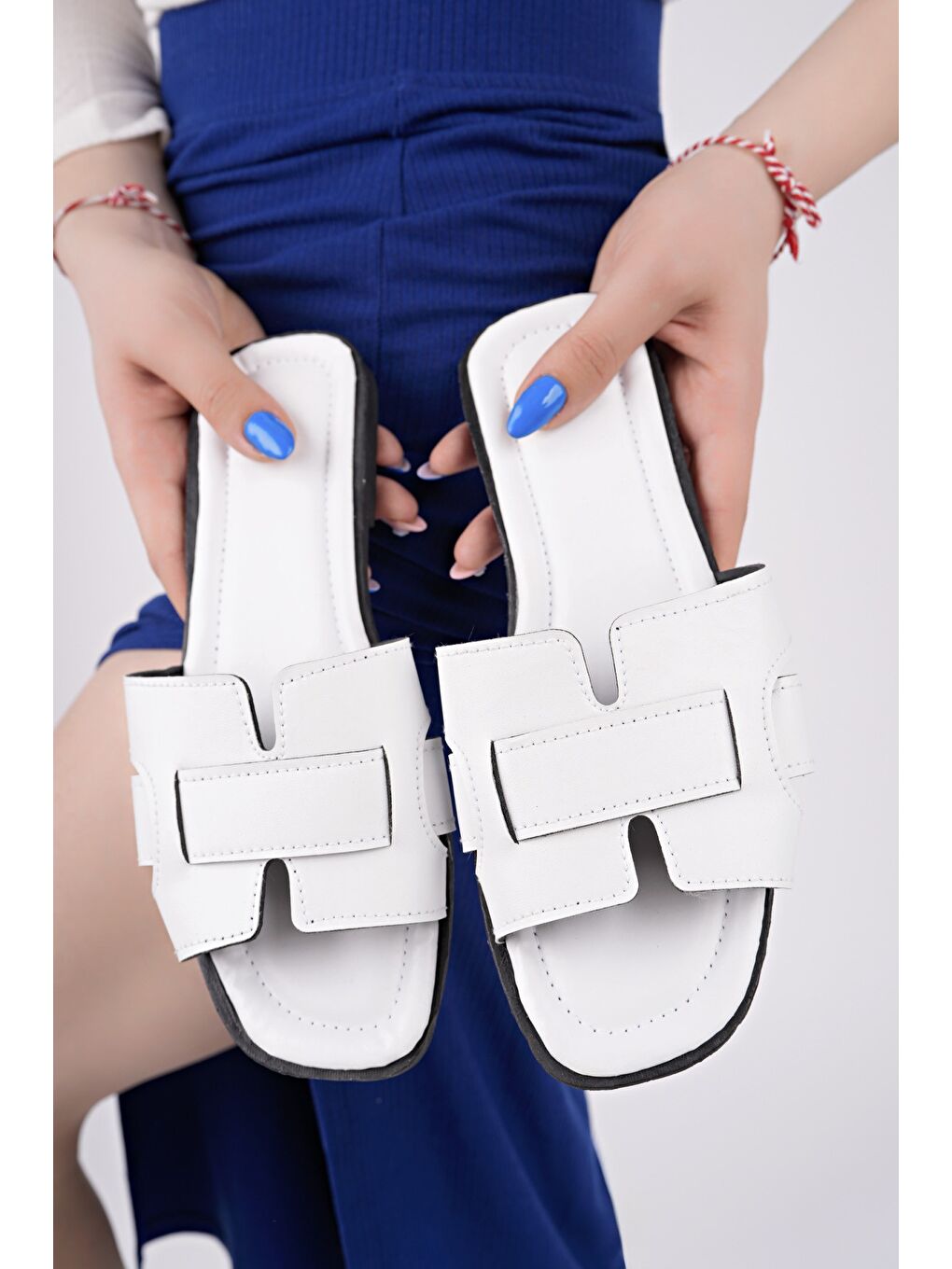 Beyaz HEMERA Kadın Terlik Dış Mekan ve Ev Terliği Hafif ve Rahat-1