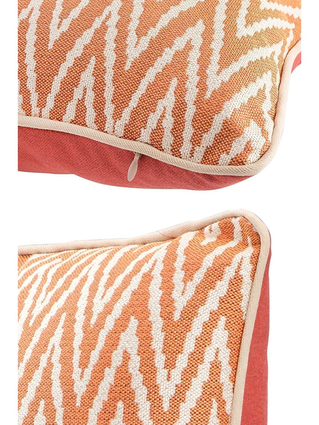 Kahverengi Özel Tasarım 43x43 Dokuma Kırlent Kılıfı Biyeli Gizli Fermuarlı Dekoratif Salon-2