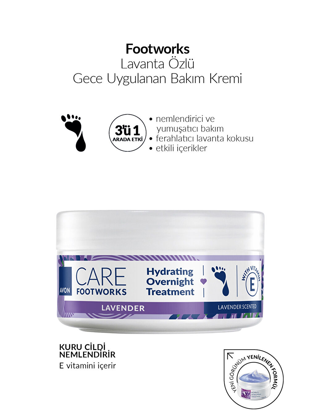 Footworks Lavanta Özlü Gece Uygulanan Bakım Kremi 150ml-1
