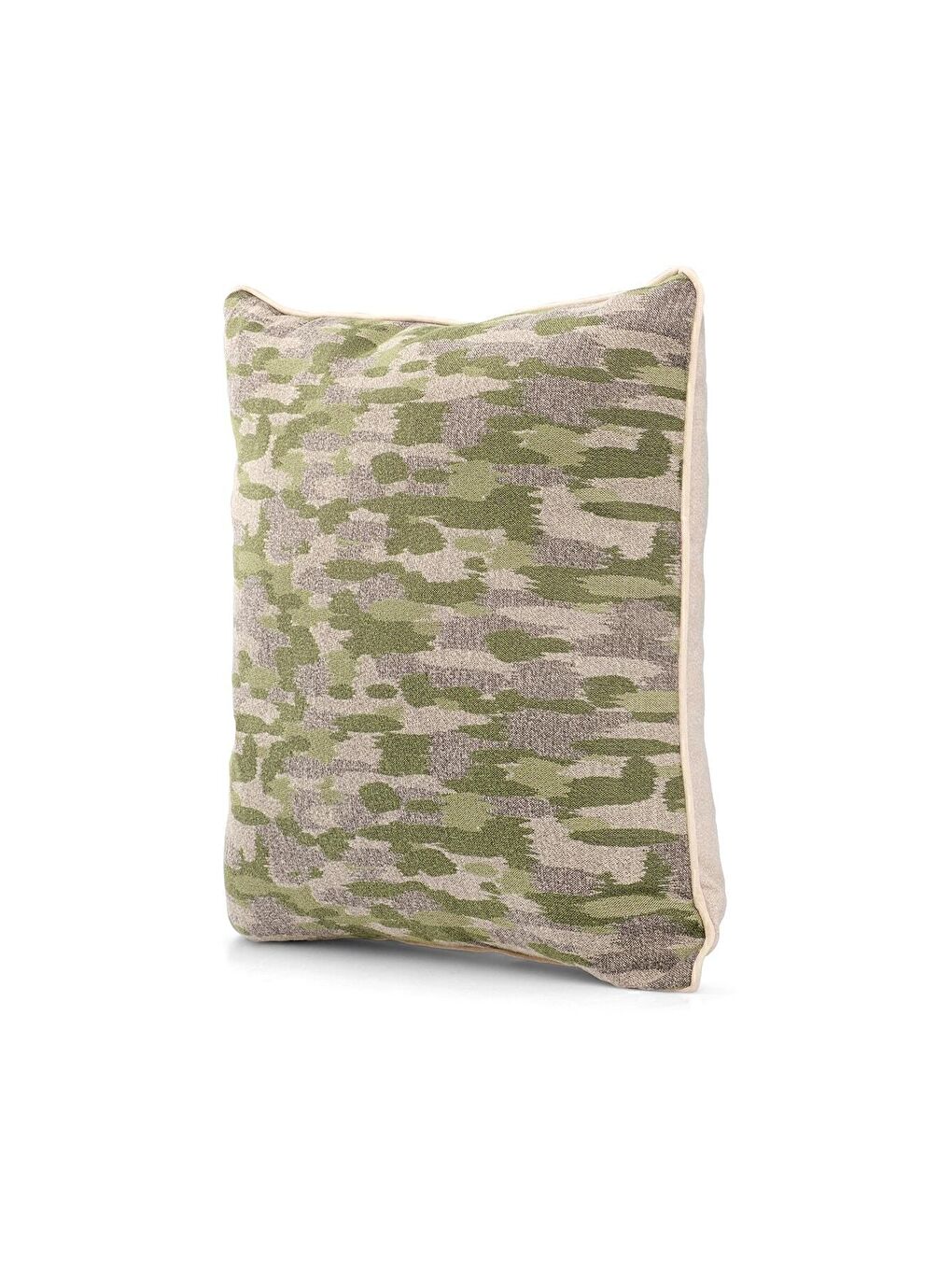 Haki Özel Tasarım 43x43 Dokuma Kırlent Kılıfı Biyeli Gizli Fermuarlı Dekoratif Salon