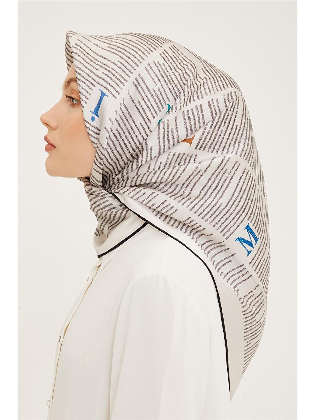 Siyah Twill İpek Eşarp 23Ya8942 6 09-2