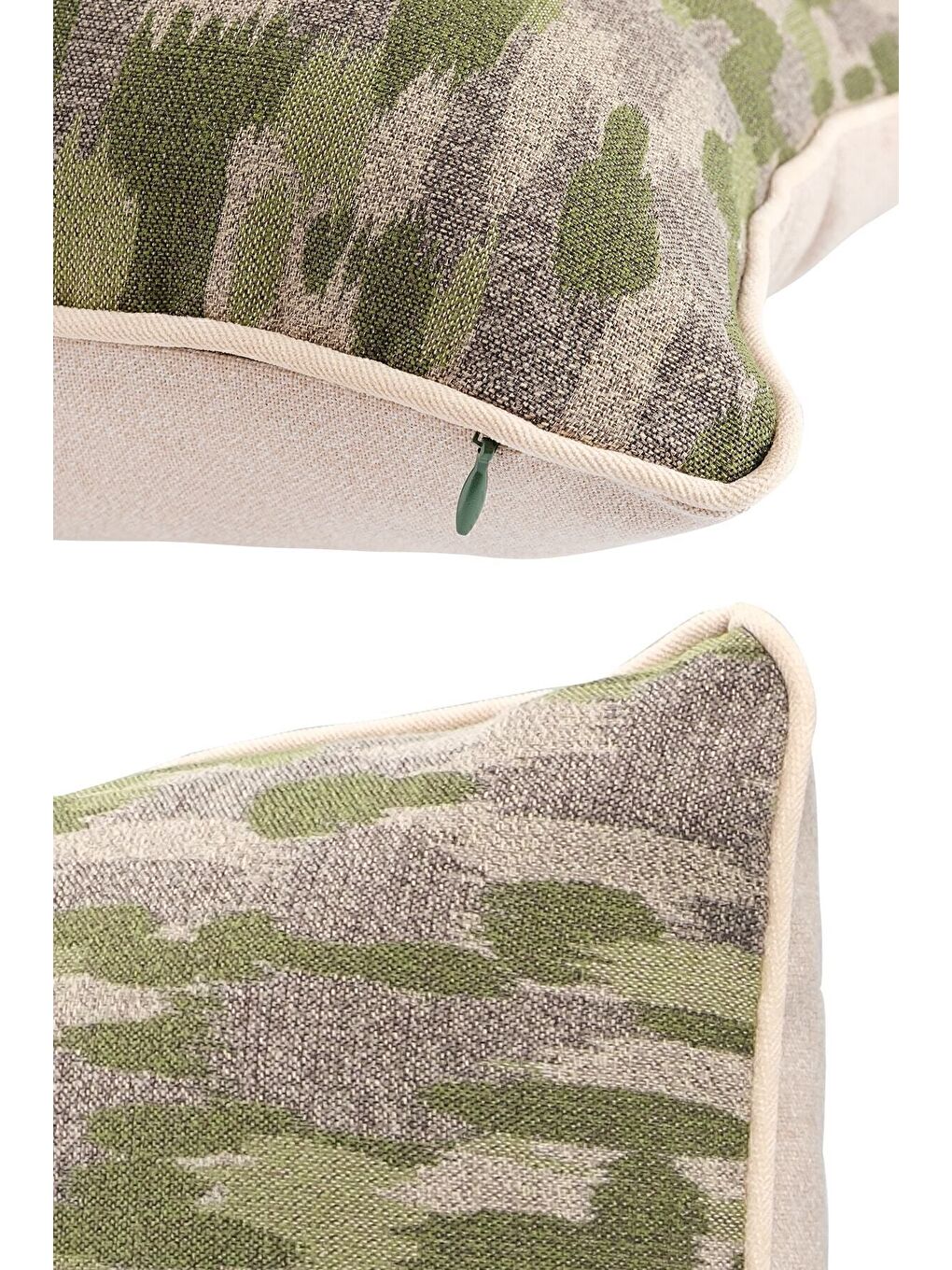 Haki Özel Tasarım 43x43 Dokuma Kırlent Kılıfı Biyeli Gizli Fermuarlı Dekoratif Salon-2