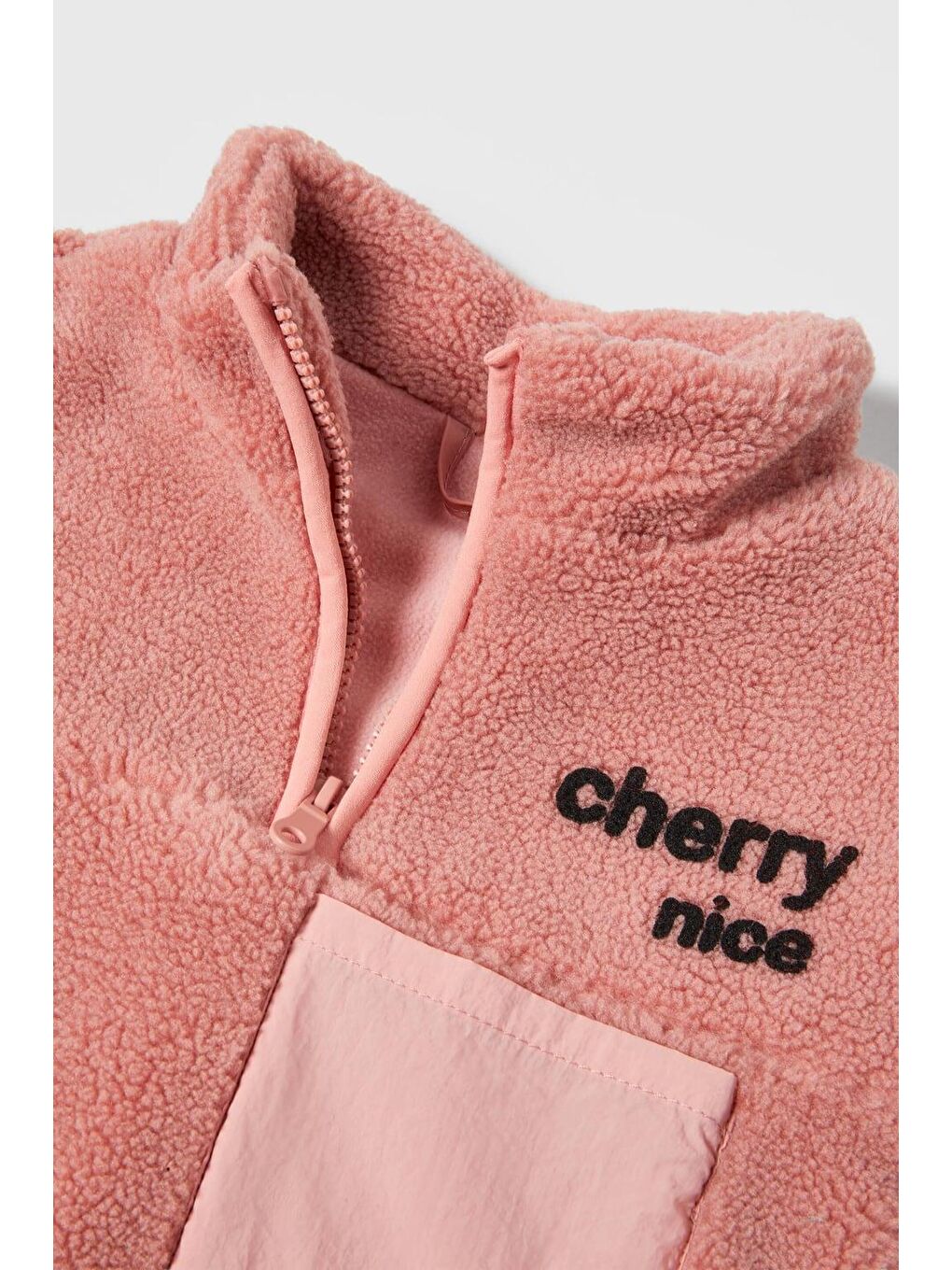 Karışık Kız Çocuk Polar Kumaş Fermuarlı Cep Detaylı 2'Li Eşofman Takımı - Pembe-2