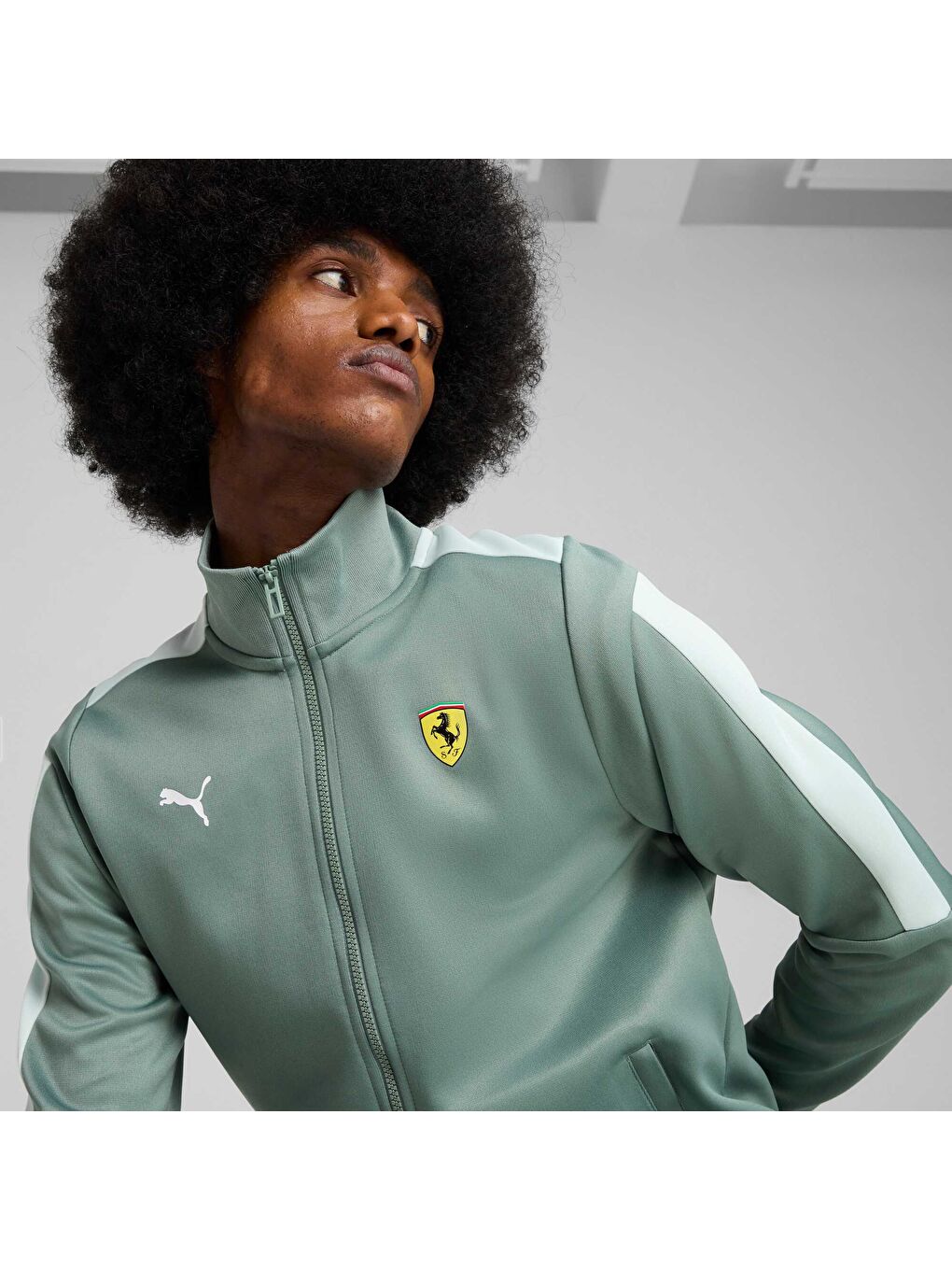 Yeşil Scuderia Ferrari Race MT7 Erkek Ceket-2