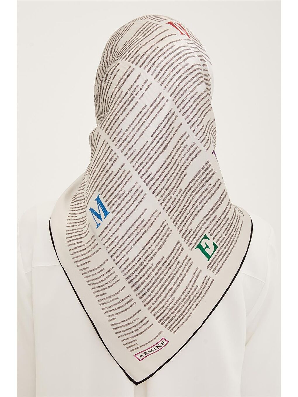 Siyah Twill İpek Eşarp 23Ya8942 6 09-3