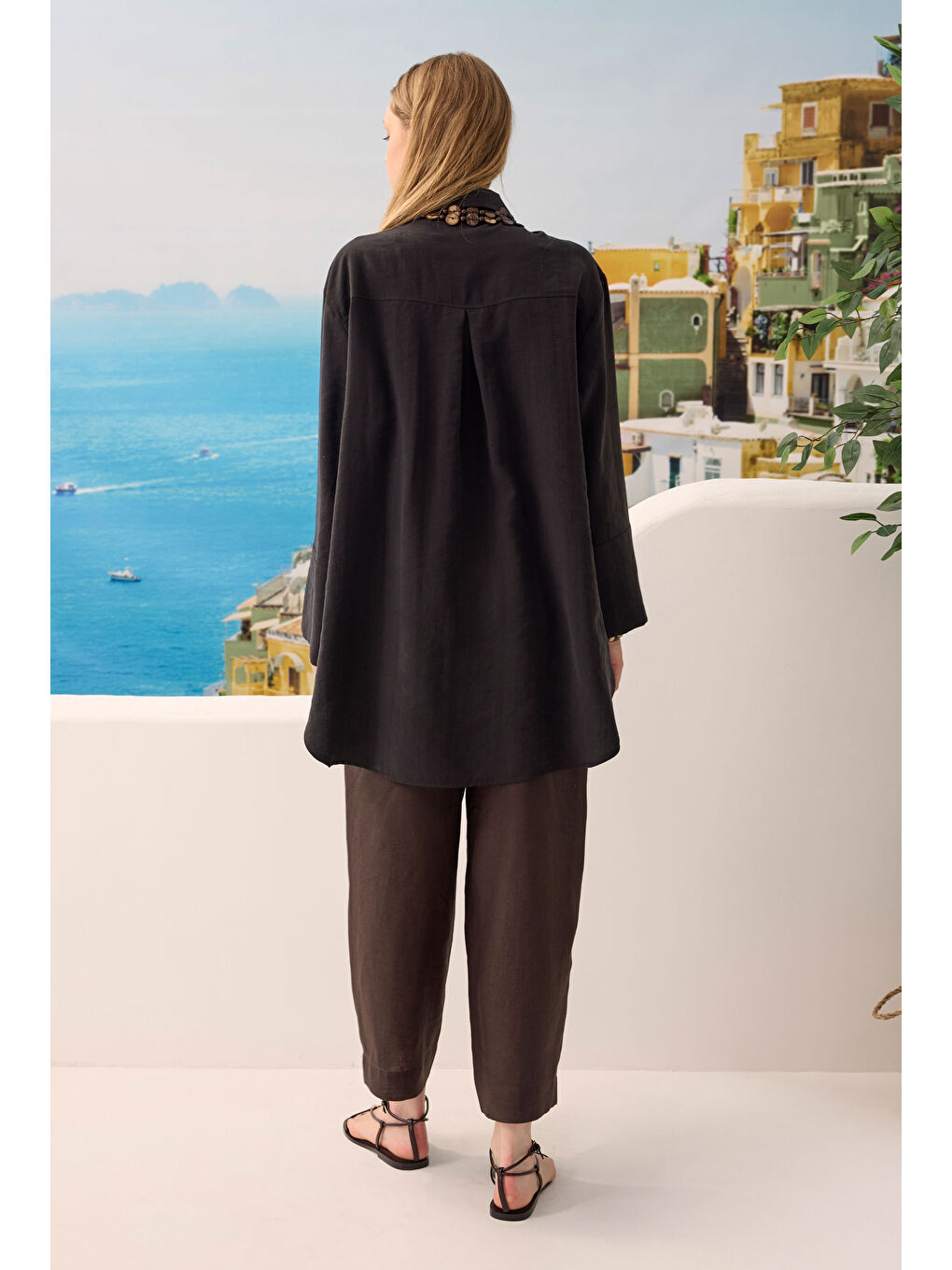 Çift Yakalı Gömlek Siyah-3