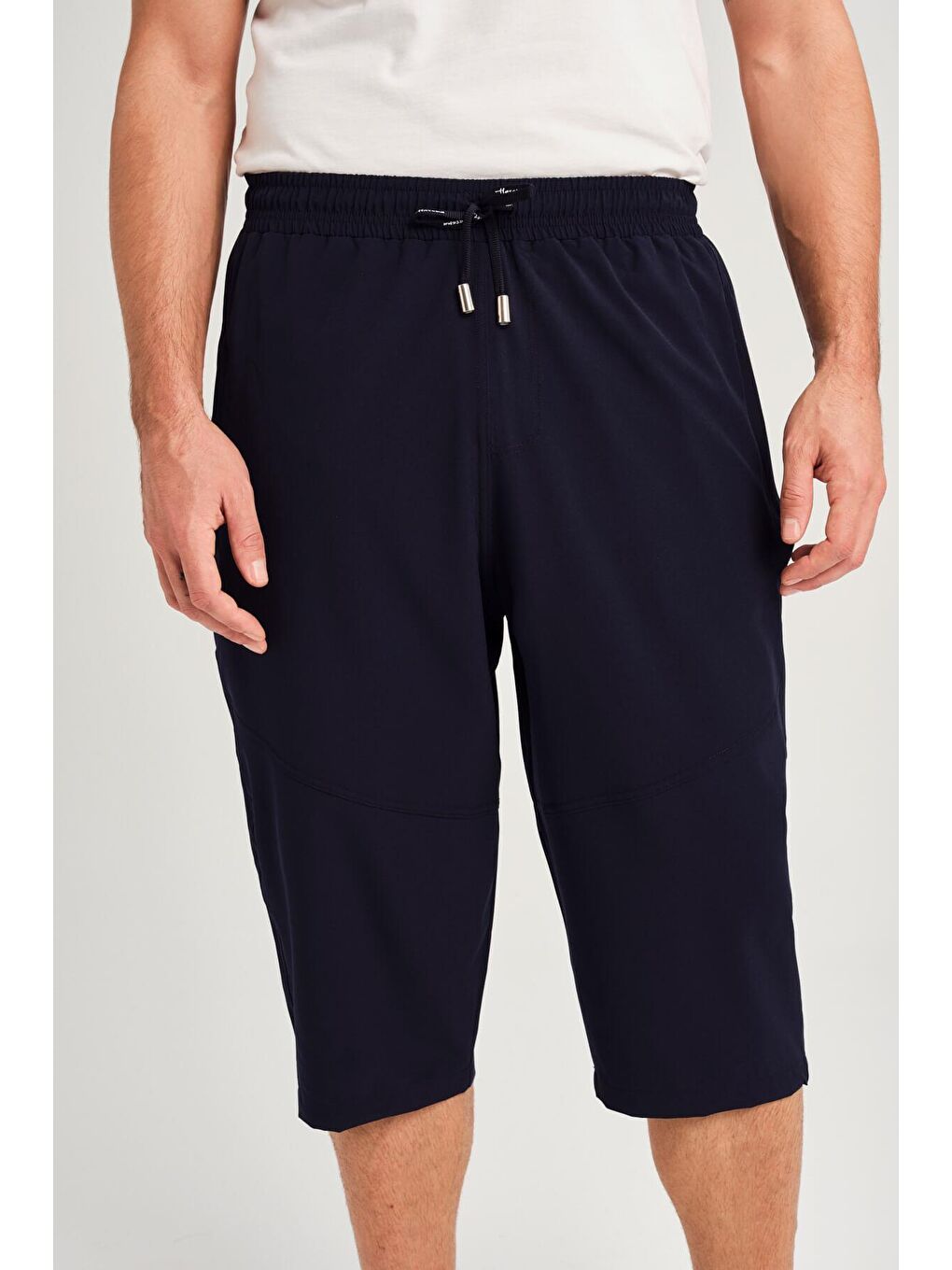 Geniş Kalıp Büyük Beden Lacivert Erkek Uzun Havuz Ve Deniz Şortu 3062-3