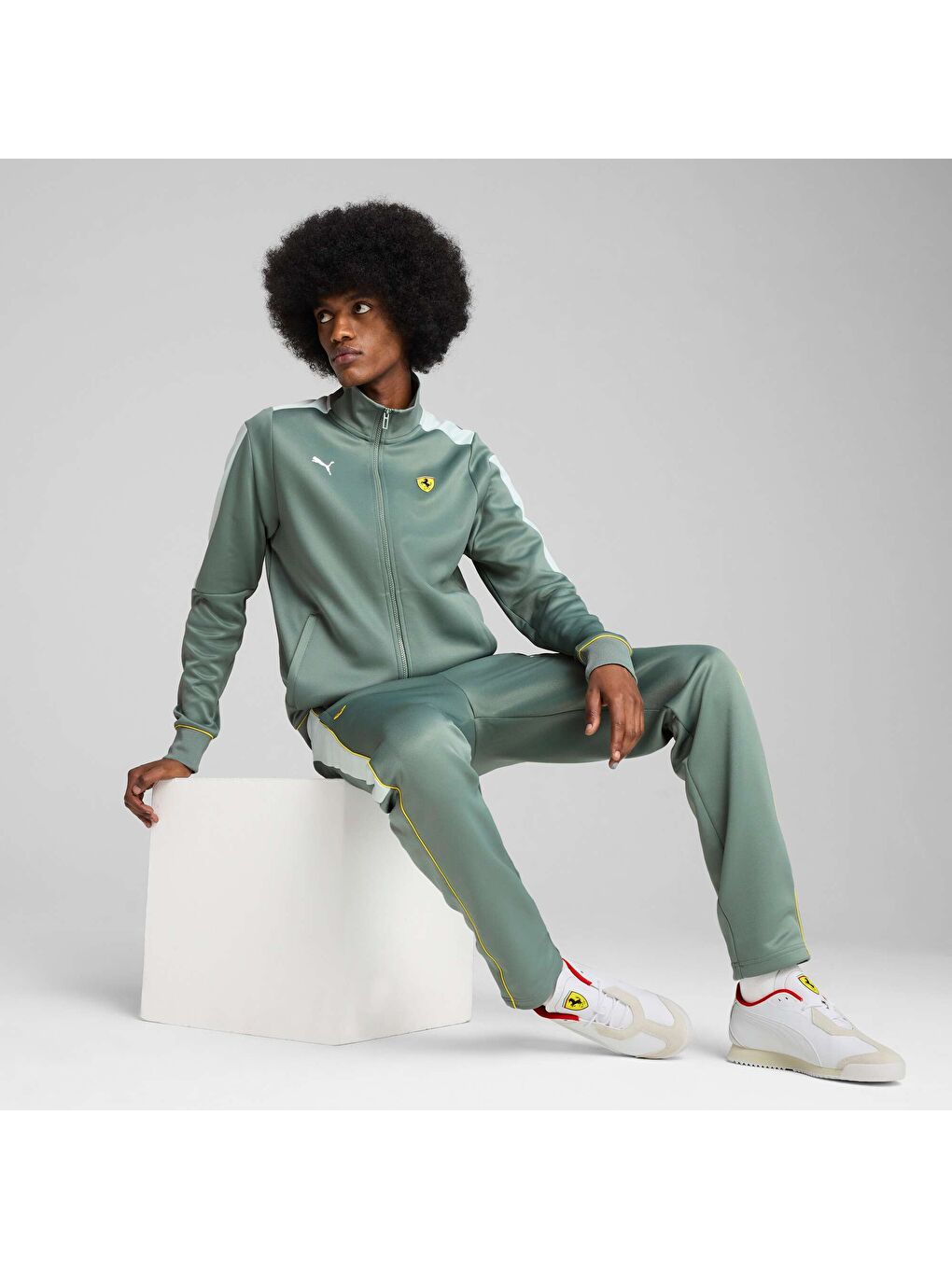 Yeşil Scuderia Ferrari Race MT7 Erkek Ceket-4