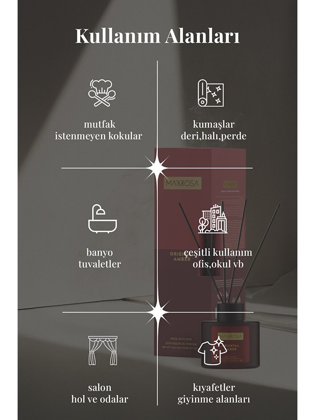 Renksiz Maxrosa Oriantal Amber Oda Koku Seti-2