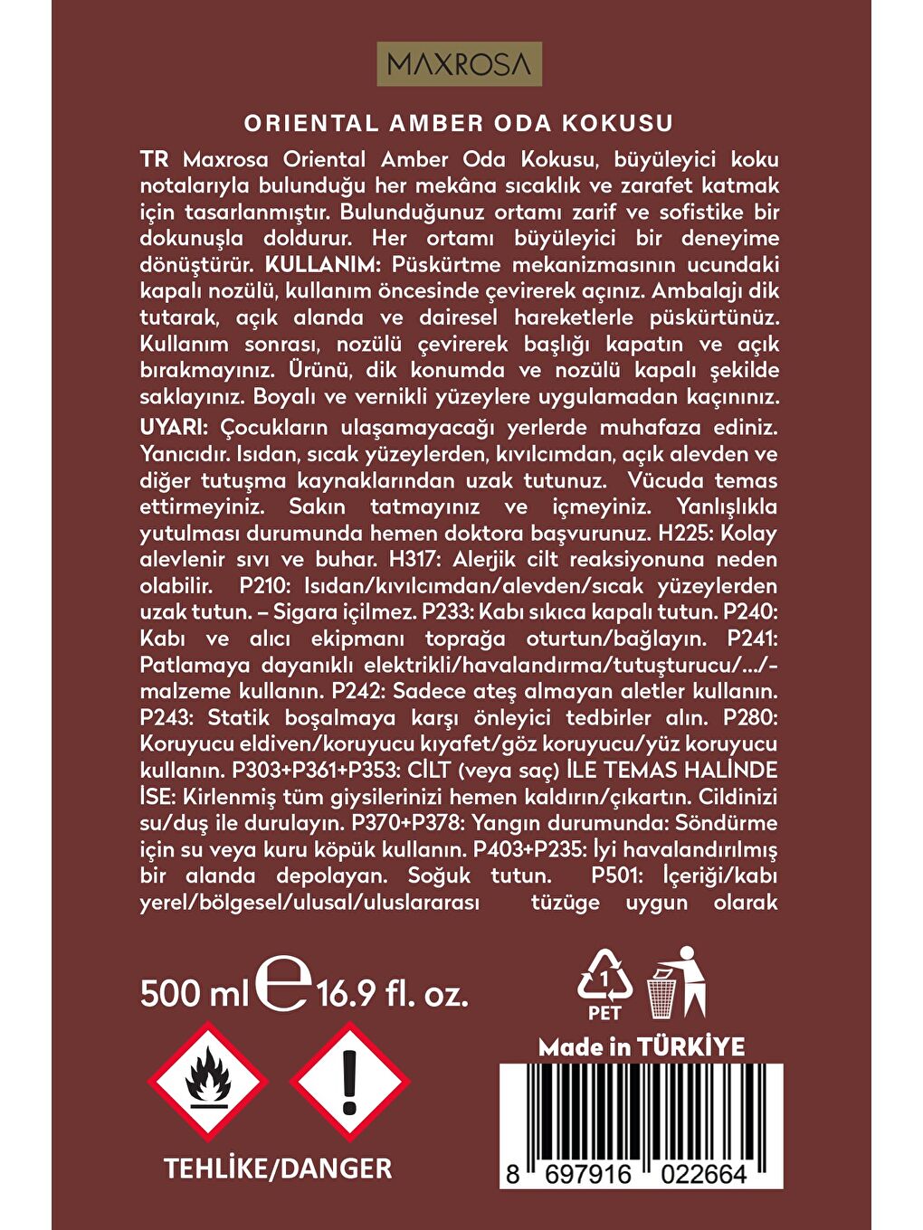 Renksiz Maxrosa Oriantal Amber Oda Koku Seti-4