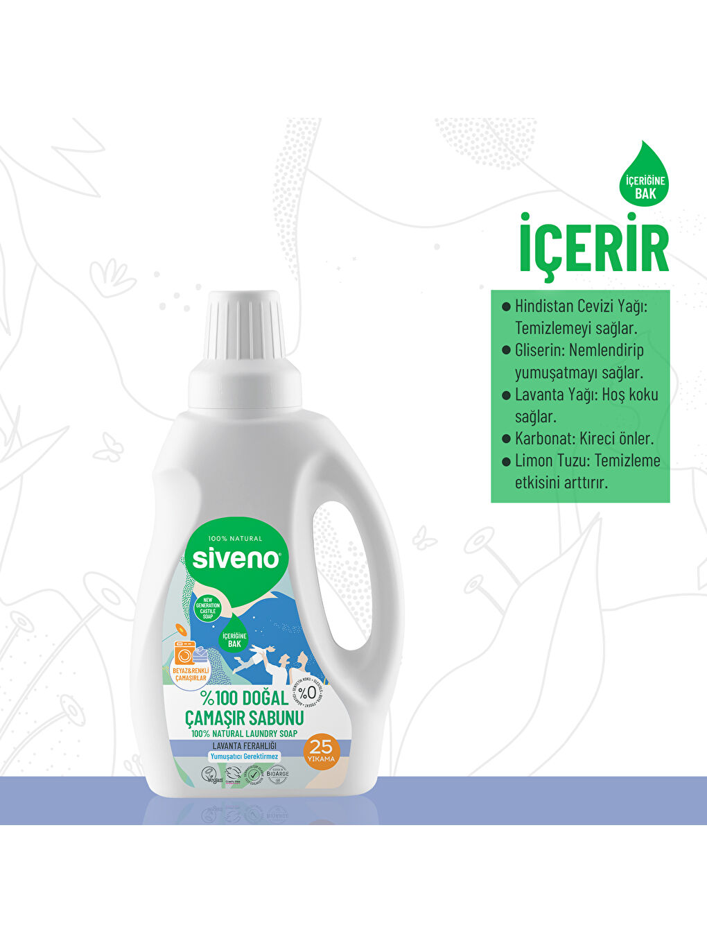 %100 Doğal Çamaşır Sabunu %100 Bitkisel Deterjan Kendinden Yumuşatıcılı Konsantre Vegan 750 ml-2