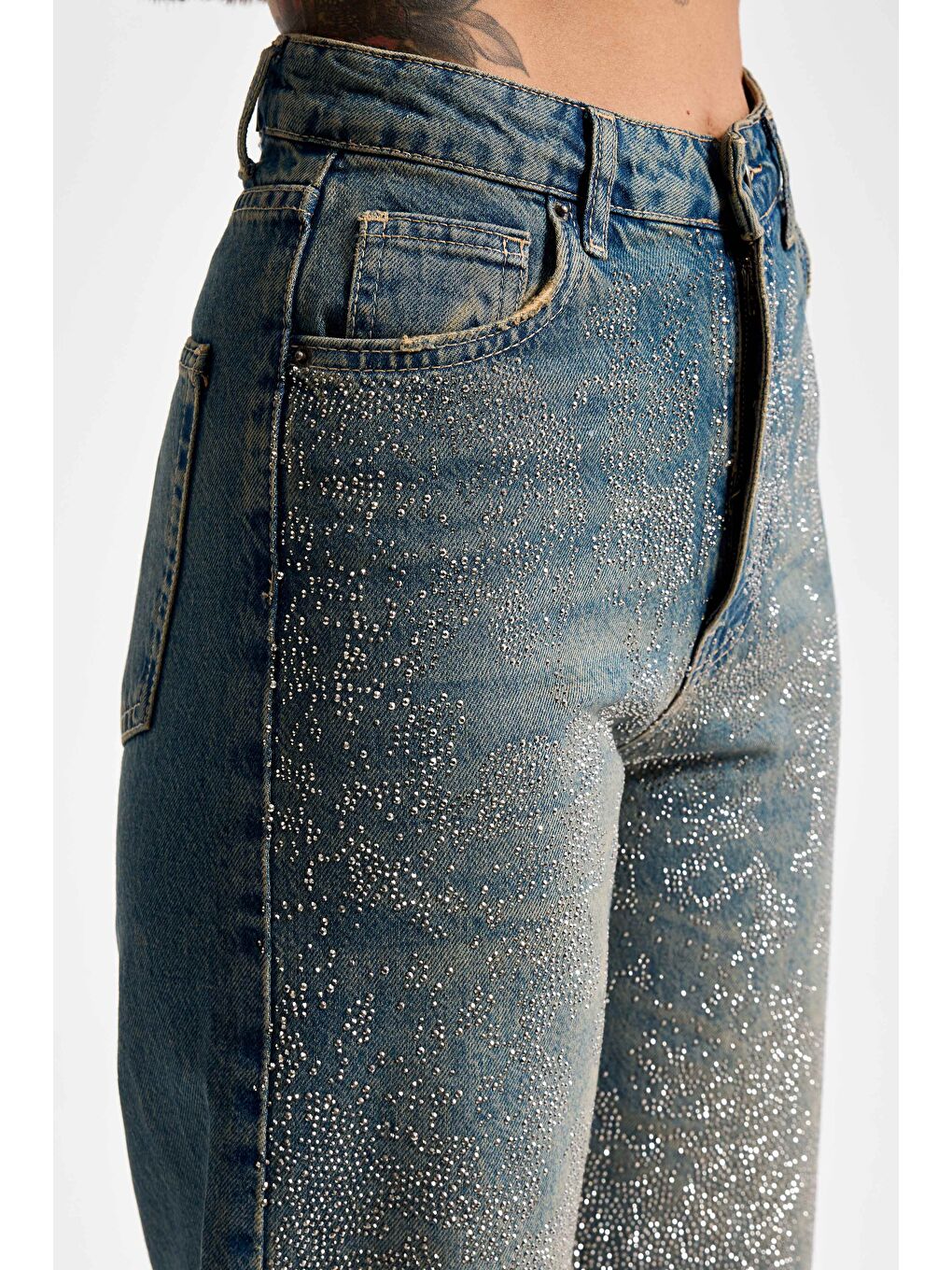 Mavi Kadın T.Kot Rengi T-2w5-8 Straight Fit Yüksek Bel Parlak Taşlı Özel Tasarım Denim Jean-2