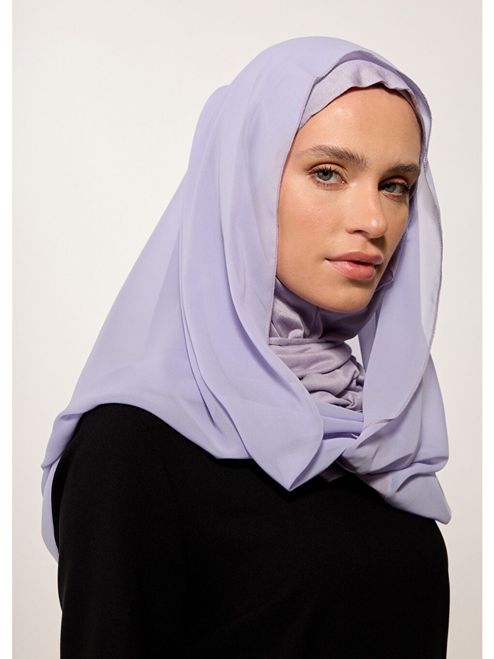 Kadın Açık Lila Şifonlu Şal-2