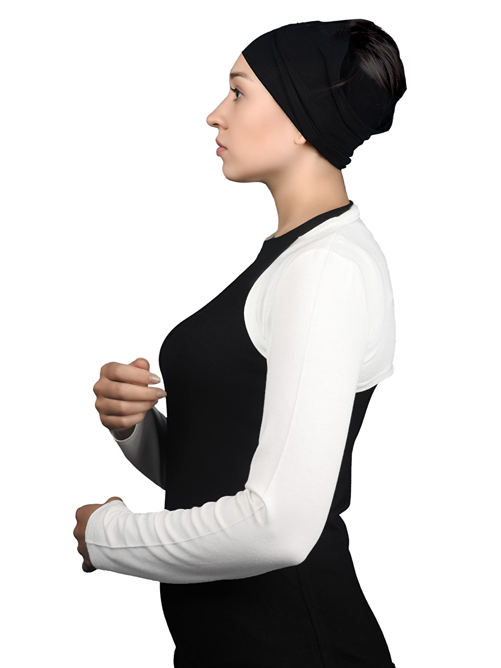 Beyaz Uzun Kollu Tesettür Bolero-2