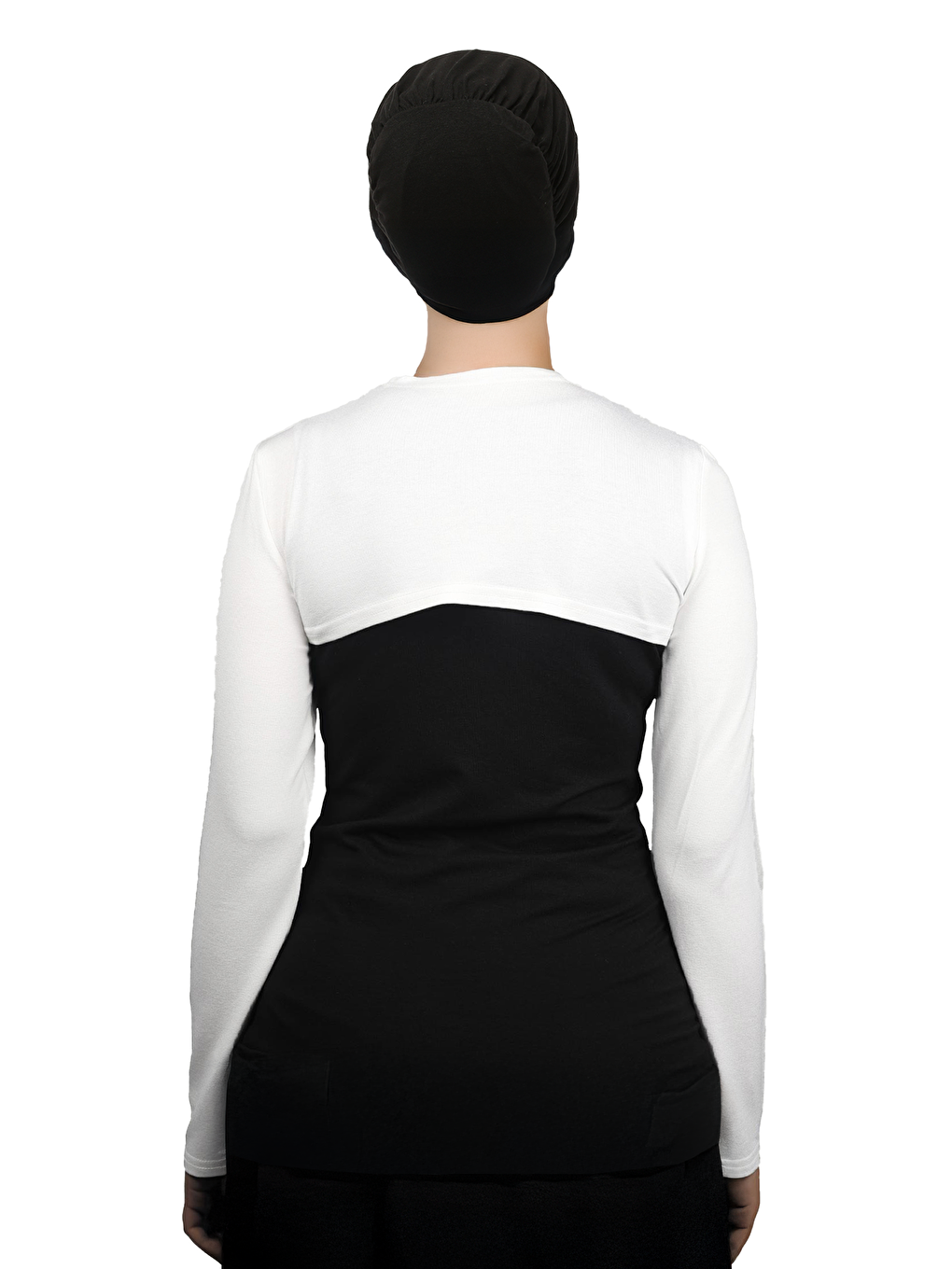 Beyaz Uzun Kollu Tesettür Bolero-3