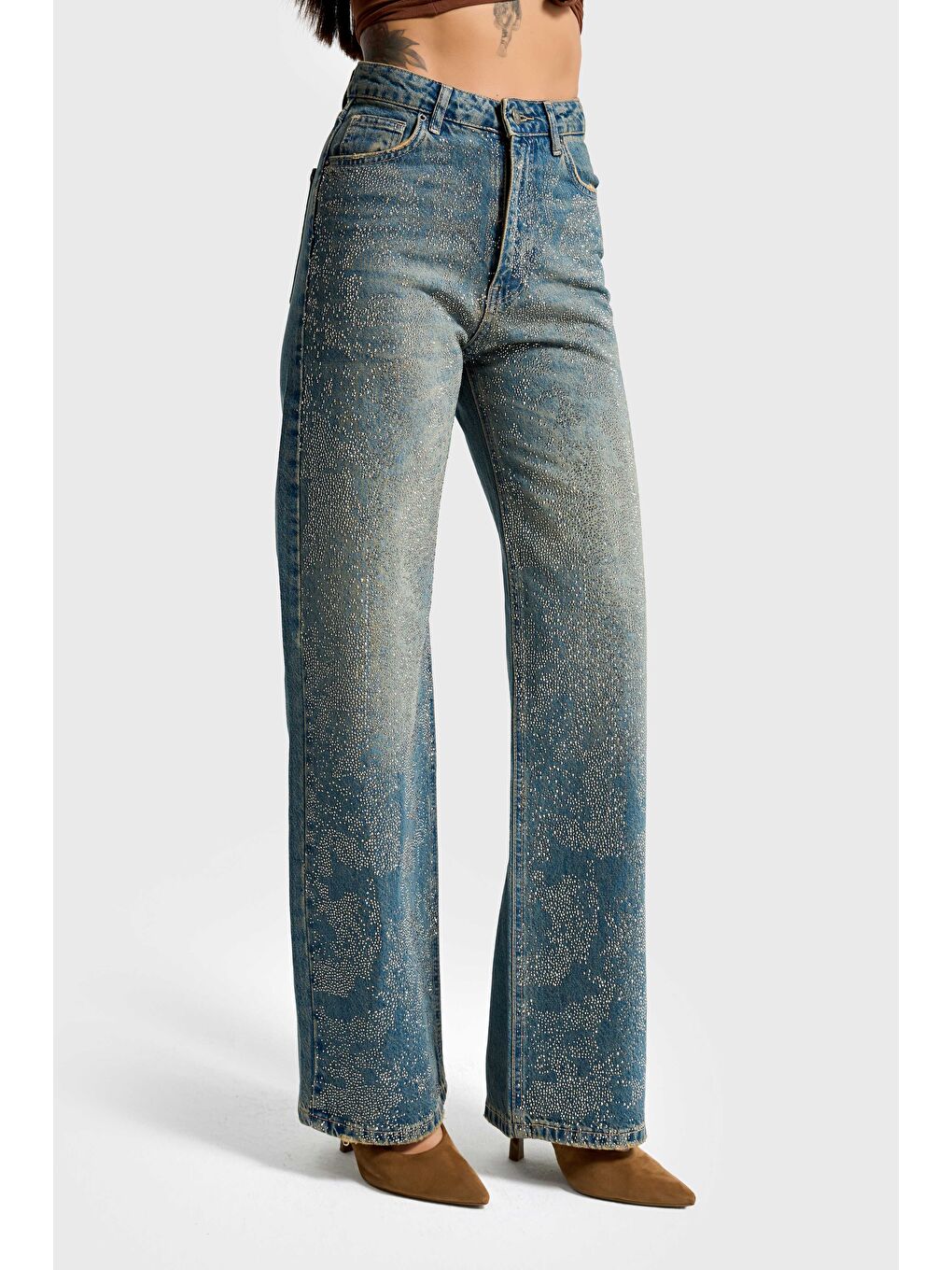 Mavi Kadın T.Kot Rengi T-2w5-8 Straight Fit Yüksek Bel Parlak Taşlı Özel Tasarım Denim Jean-4