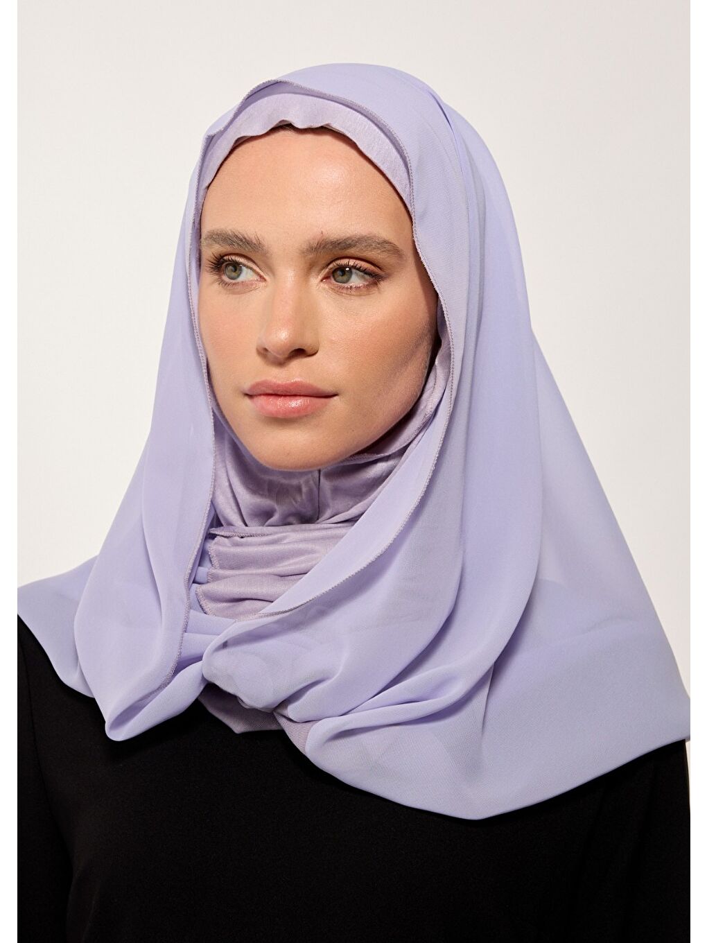 Kadın Açık Lila Şifonlu Şal-3