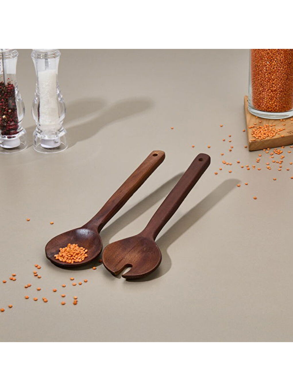 Akasya 2'li Servis Seti - Kahverengi-1