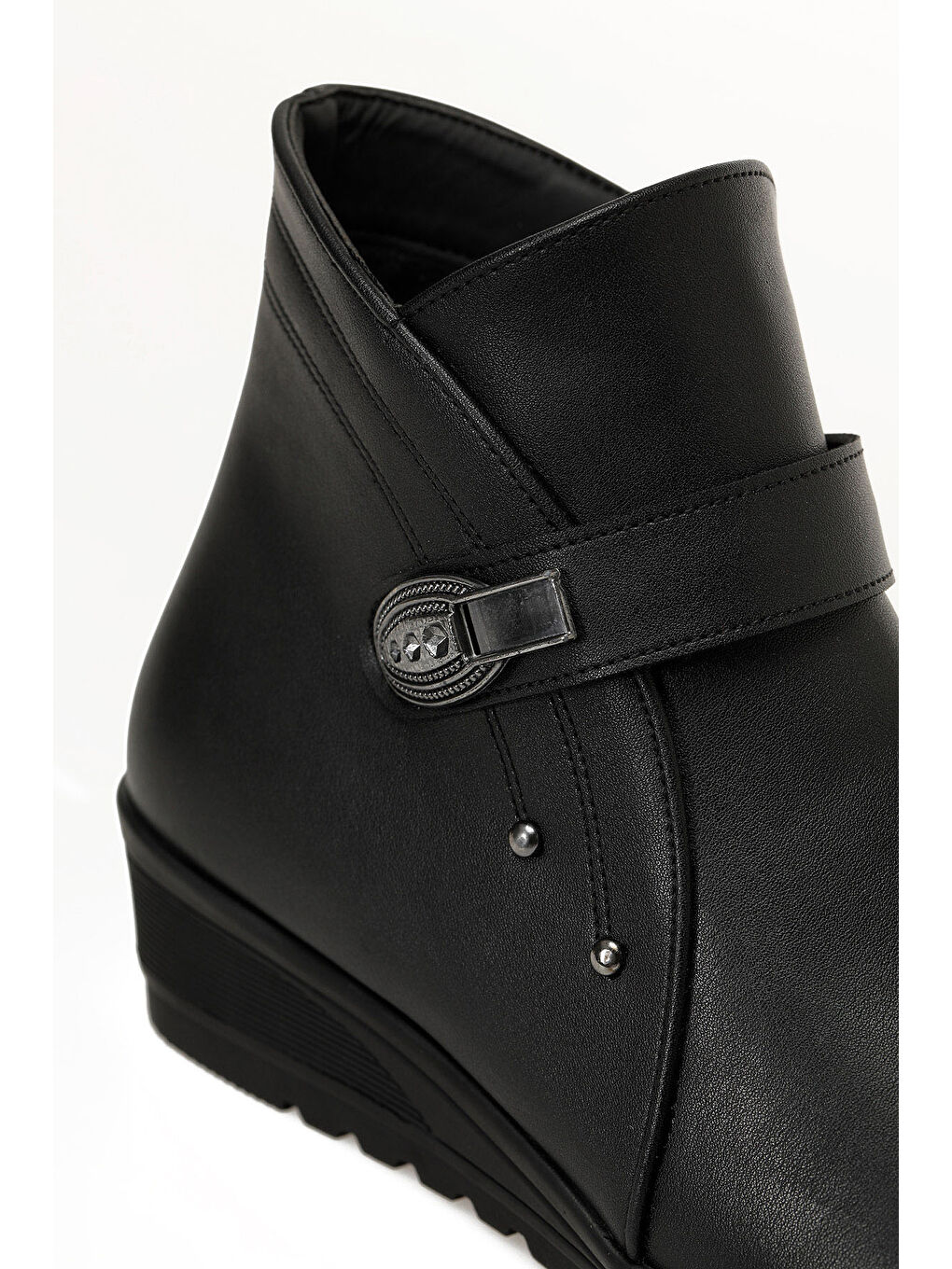 162294.Z5PR Siyah Kadın Dolgu Topuk Bot-6