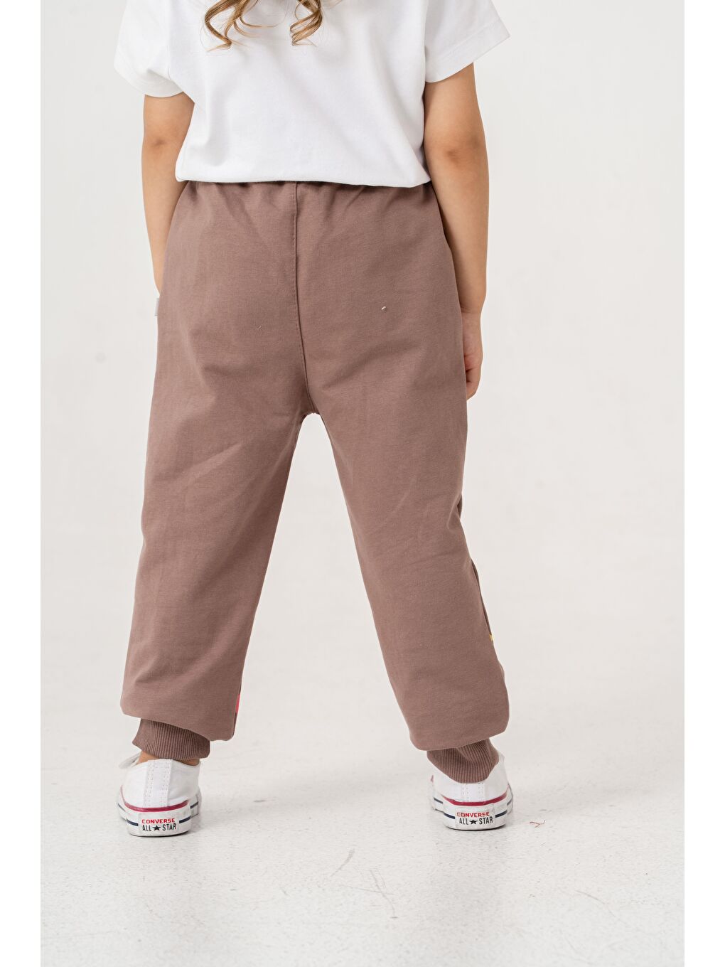 Kahverengi Tüm Alan Baskılı Kız Çocuk Eşofman Altı-7