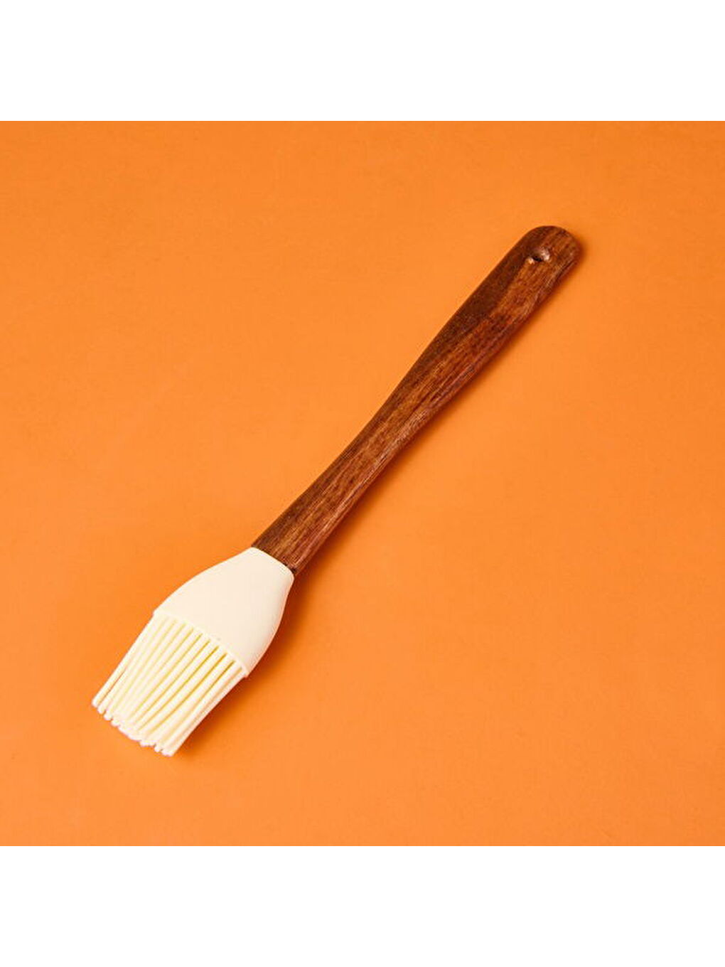 Ekru 4'lü Akasya Saplı Silikon Servis Seti - Krem / Kahverengi-1