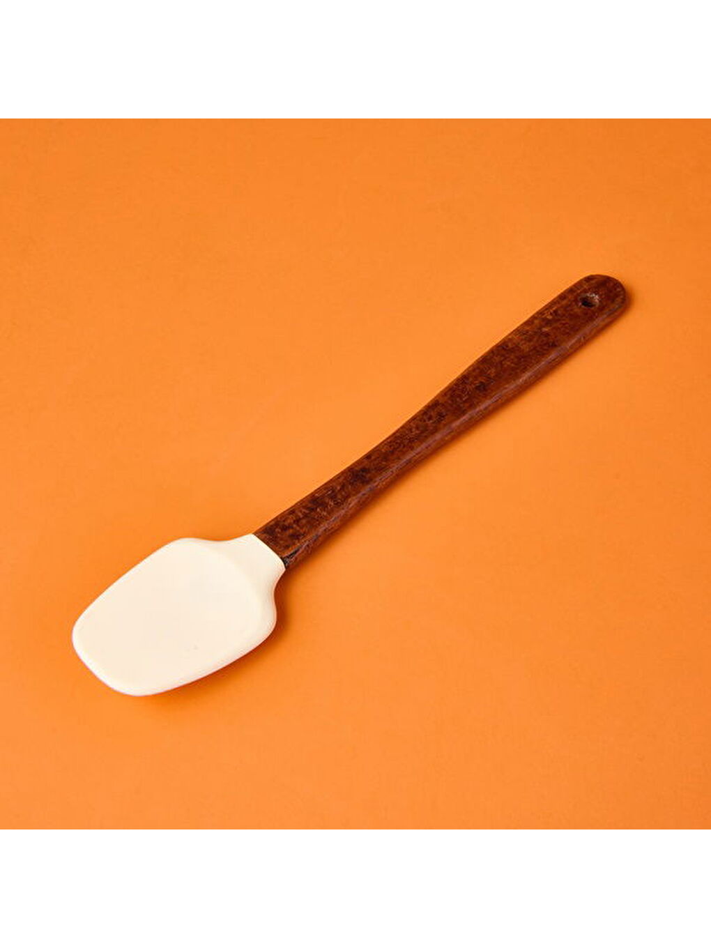 Ekru 4'lü Akasya Saplı Silikon Servis Seti - Krem / Kahverengi-3