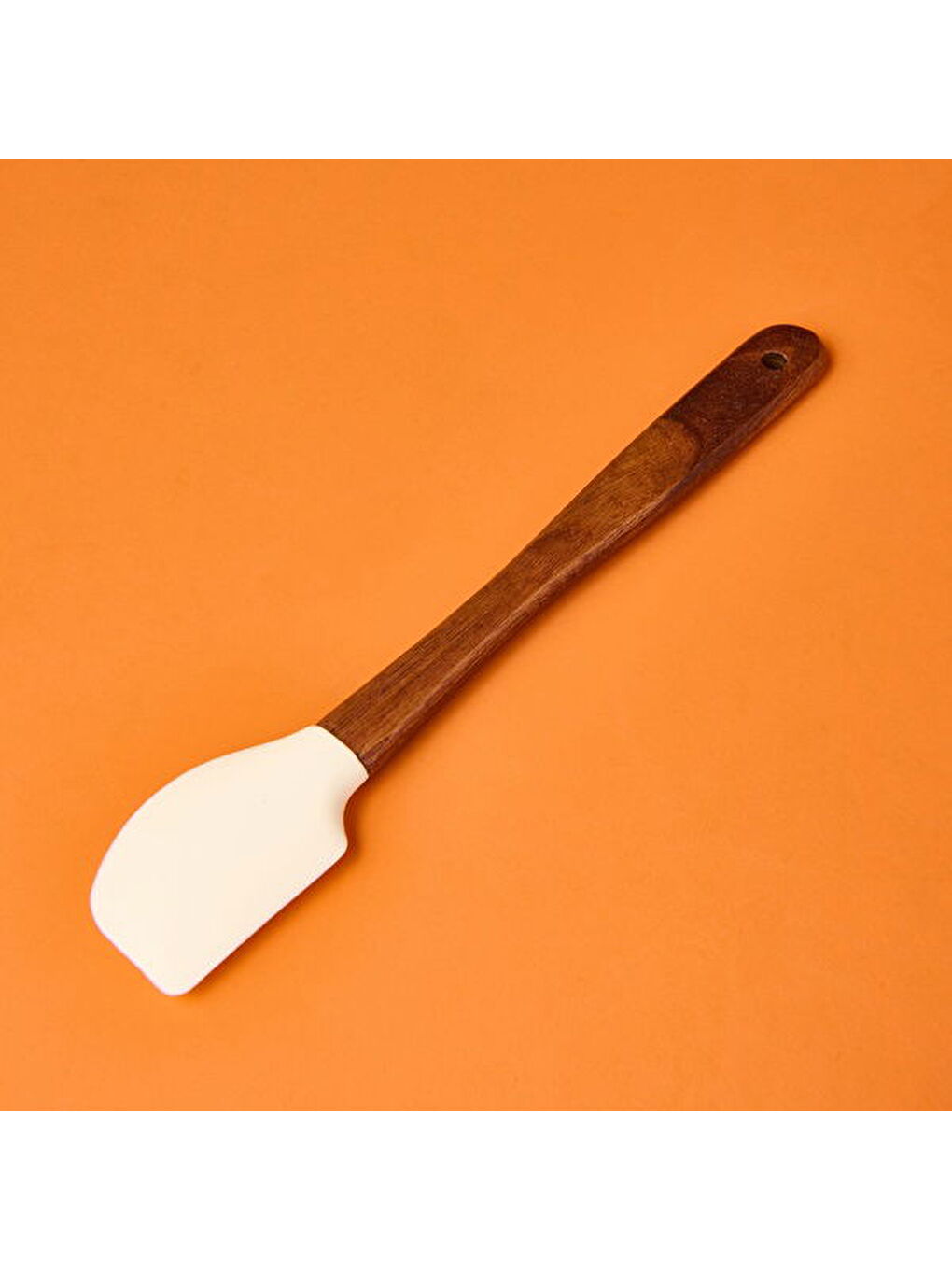 Ekru 4'lü Akasya Saplı Silikon Servis Seti - Krem / Kahverengi-4