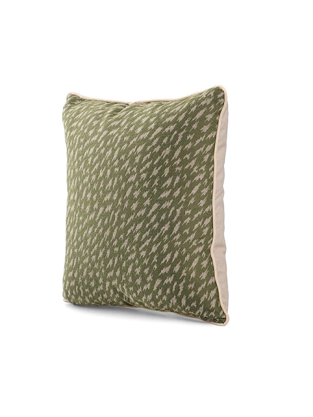 Haki Özel Tasarım 43x43 Dokuma Kırlent Kılıfı Biyeli Gizli Fermuarlı Dekoratif Salon