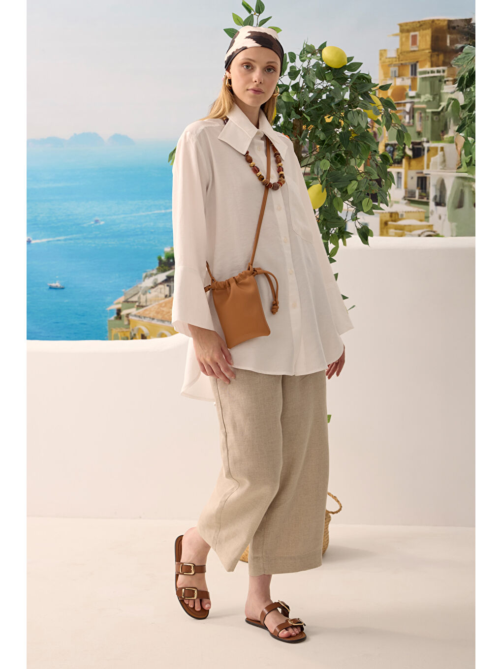 Çift Yakalı Gömlek Beyaz-3