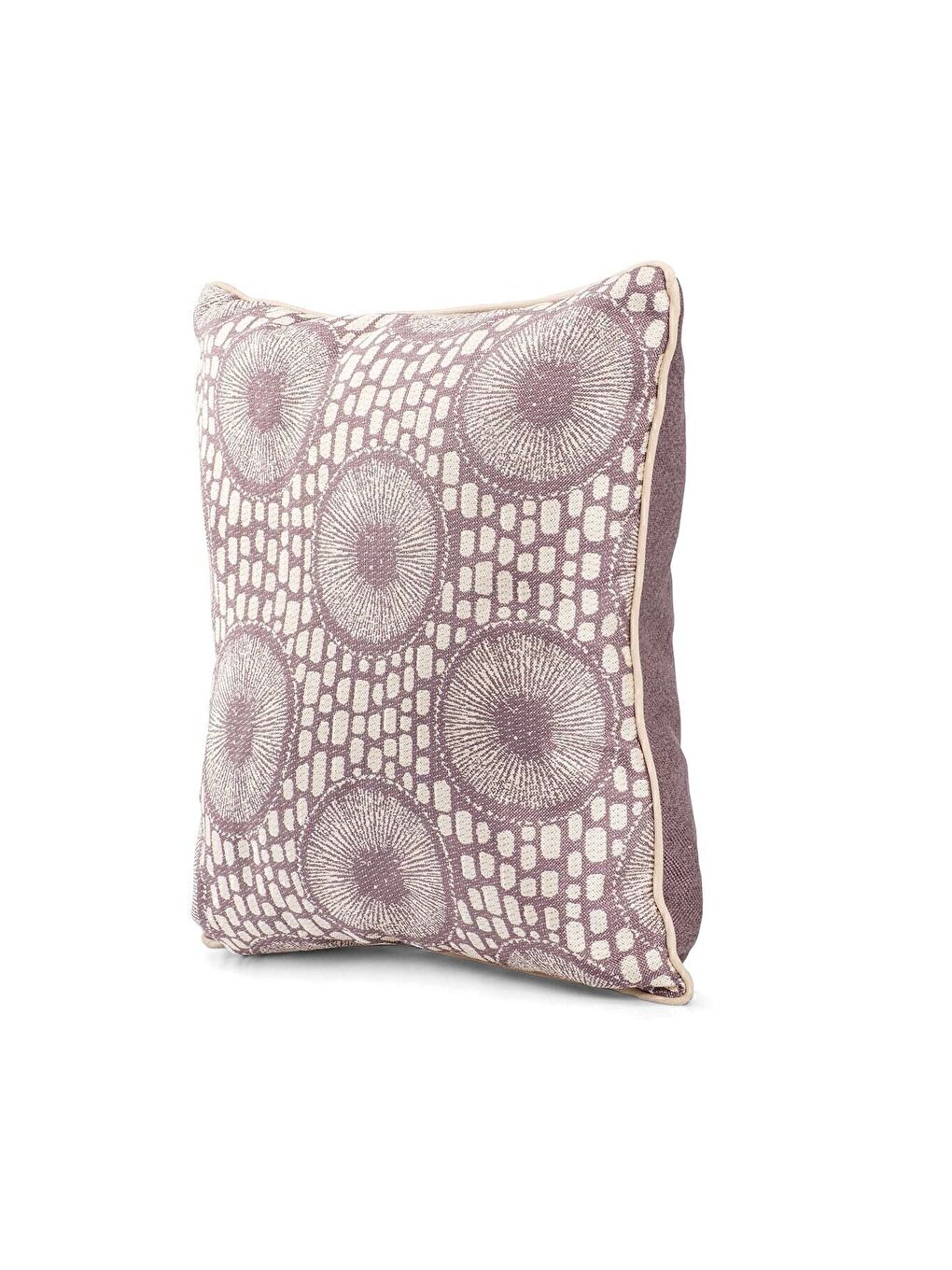 Mor Özel Tasarım 43x43 Dokuma Kırlent Kılıfı Biyeli Gizli Fermuarlı Dekoratif Salon