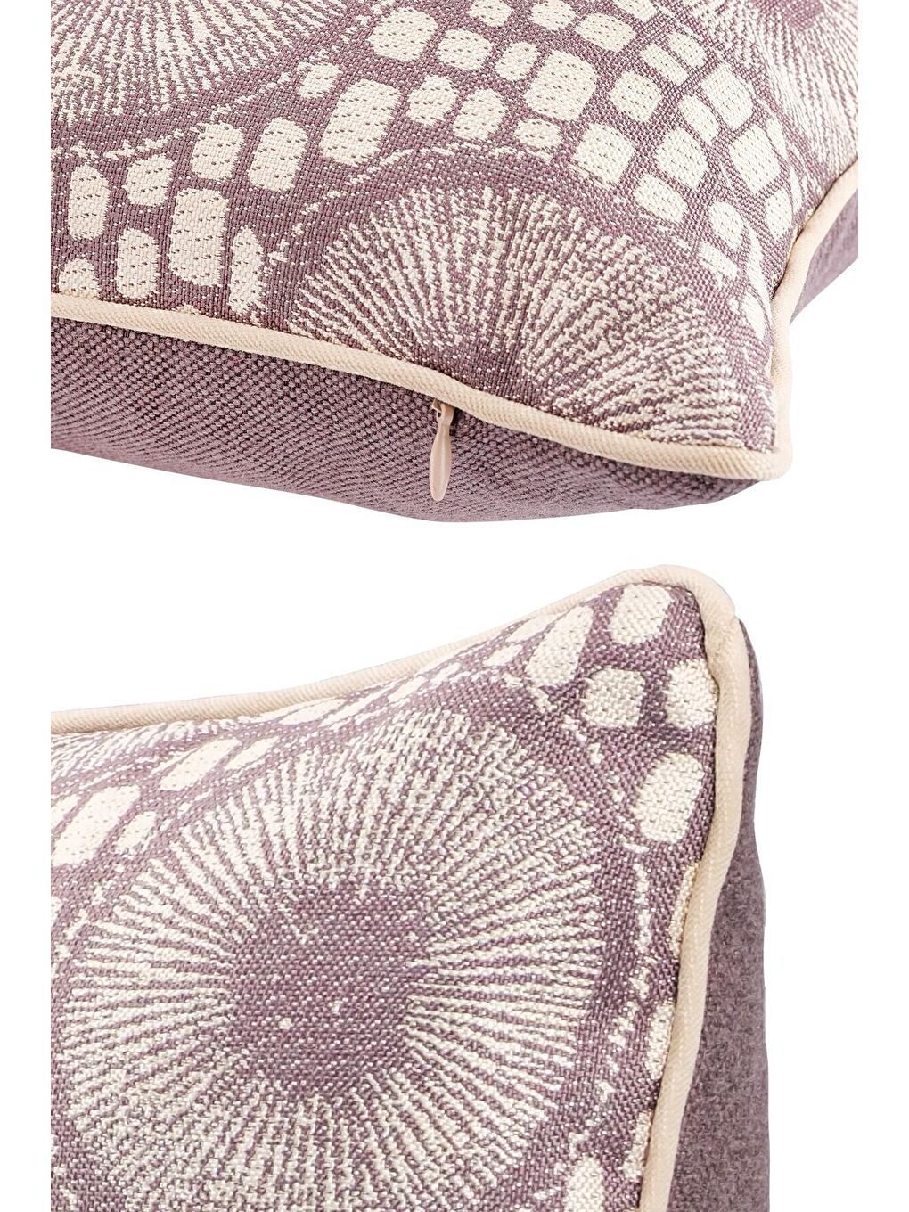 Mor Özel Tasarım 43x43 Dokuma Kırlent Kılıfı Biyeli Gizli Fermuarlı Dekoratif Salon-2