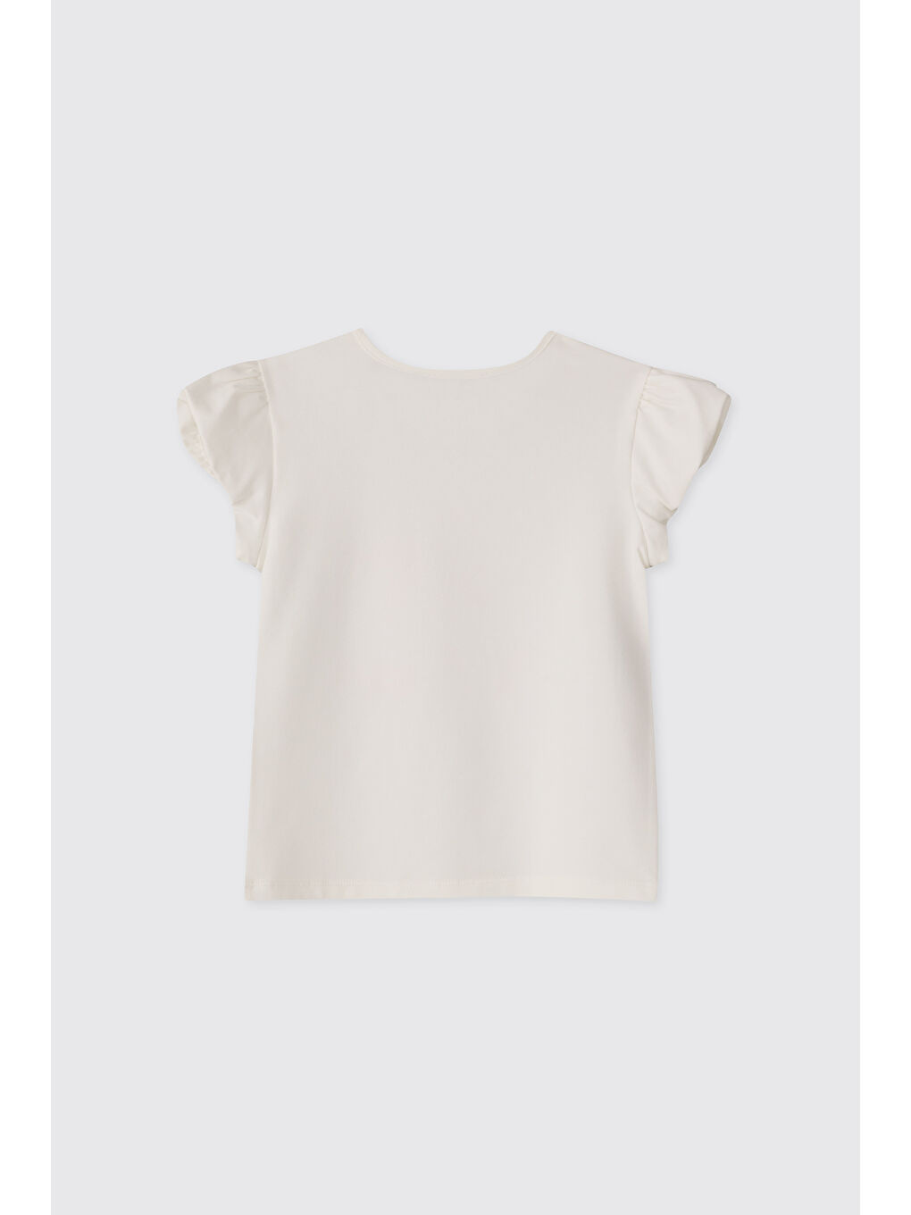 Kız Çocuk Kısa Kollu Beyaz Tişört-1