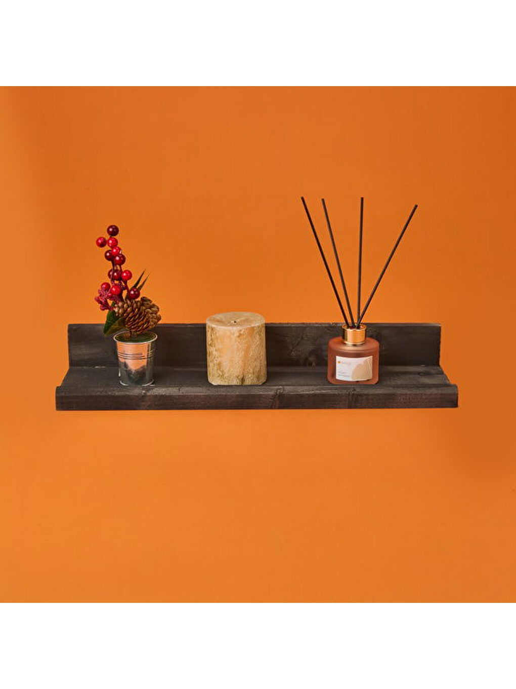 L Duvar Rafı - Siyah - 49x14x7 cm