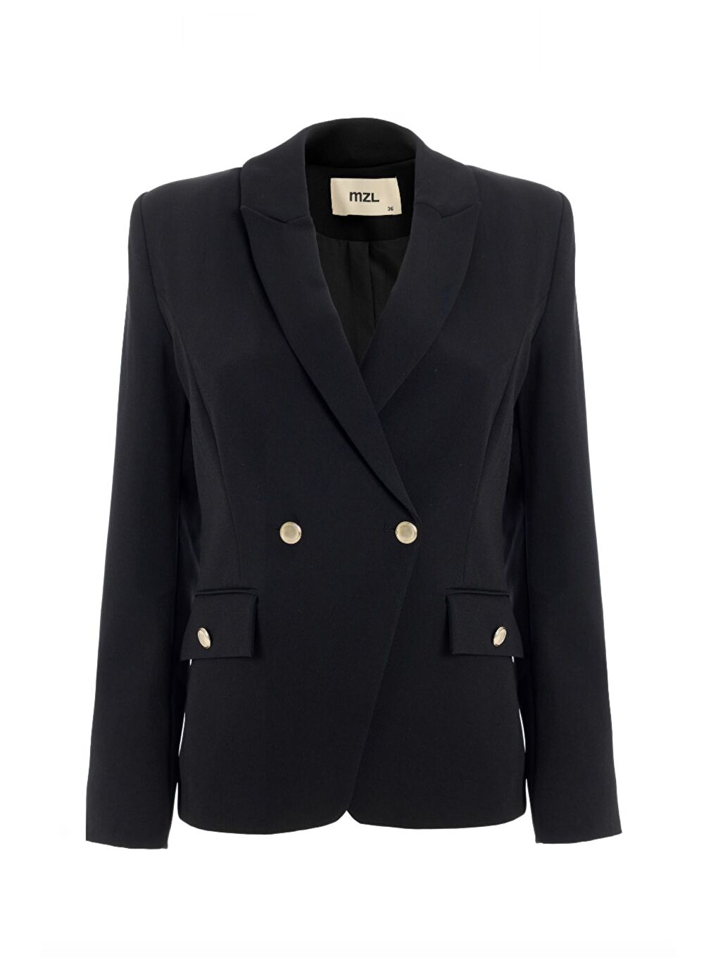 MZL Siyah Yün Karışımlı Klasik Tek Düğme Blazer Ceket-3
