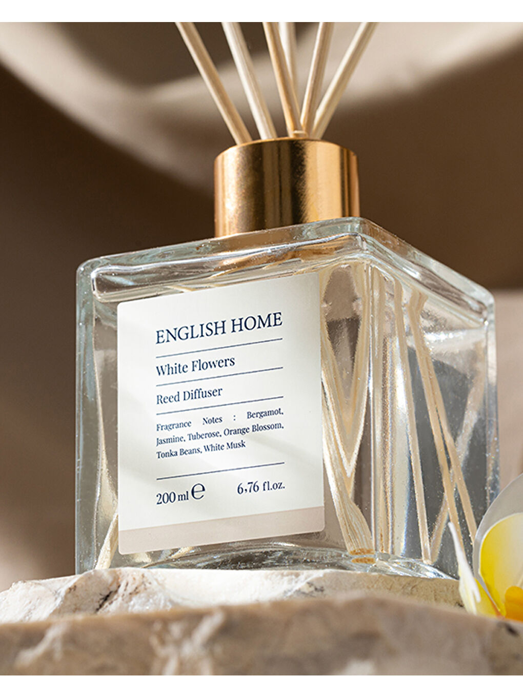 Bej Beyaz Çiçekler Çubuklu Oda Kokusu 200 ml-1