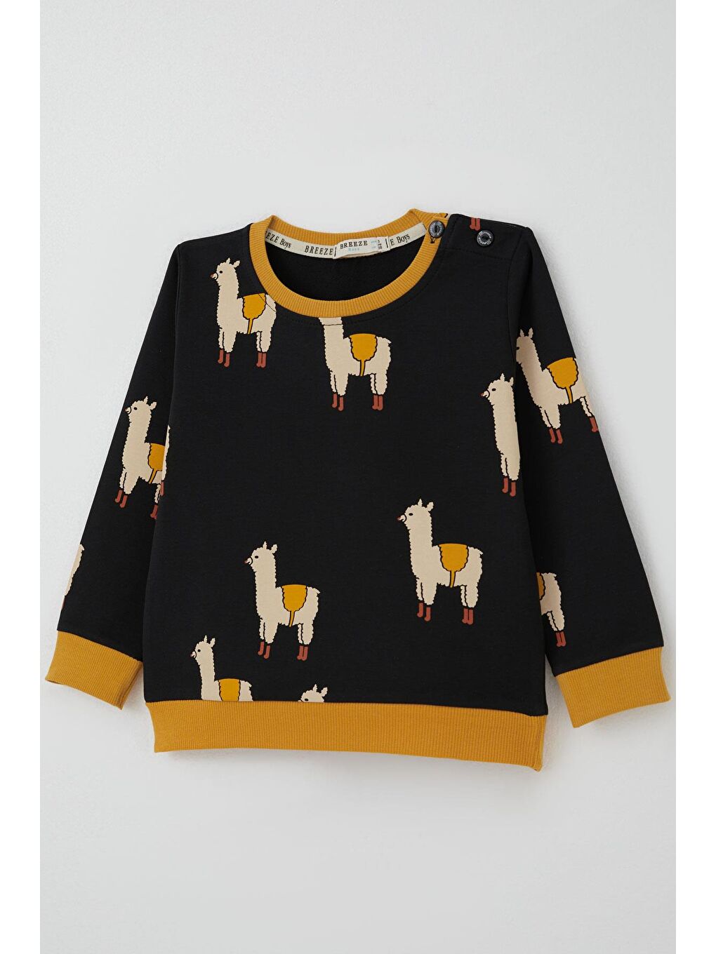 Erkek Çocuk Eşofman Takımı Lama Figürlü Siyah (1.5-5 Yaş)-5