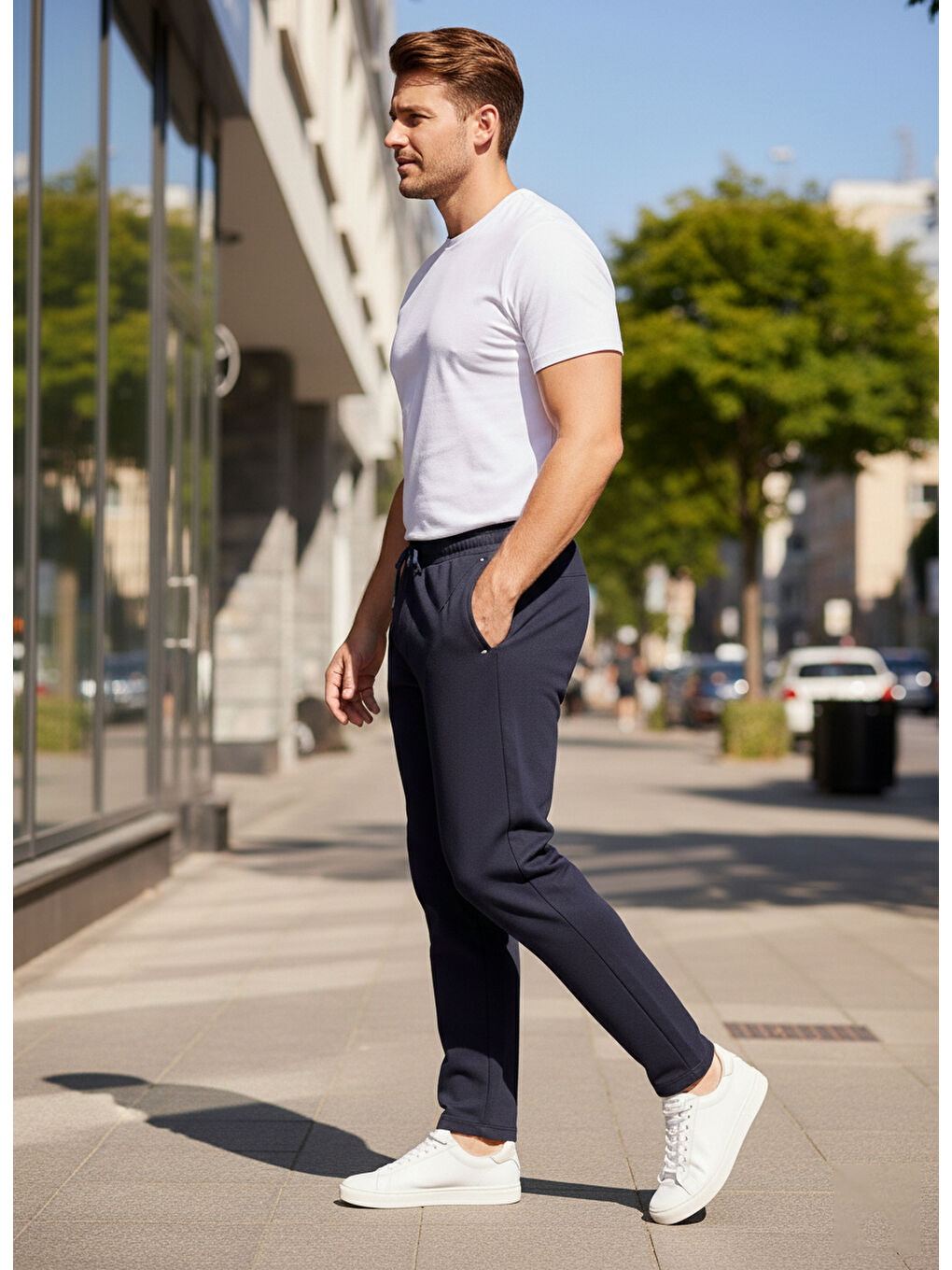 Büyük Beden Erkek Üç Cepli Eşofman Altı 340 Lacivert-4