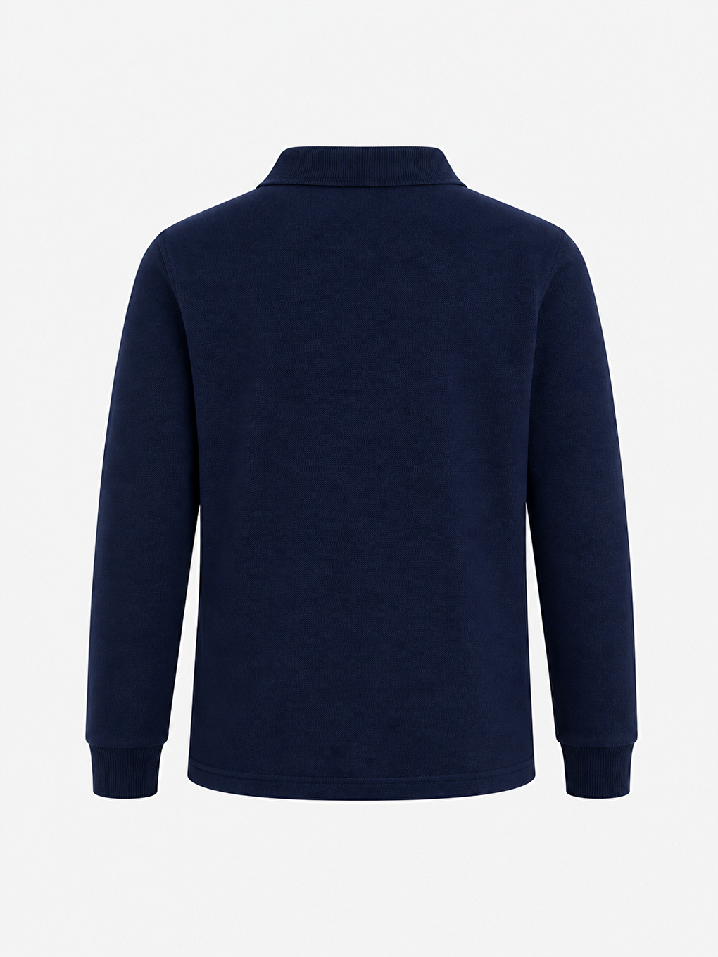 Lacivert Kids Polo Yaka Basic Uzun Kollu Unisex Kız Çocuk Tişört-3