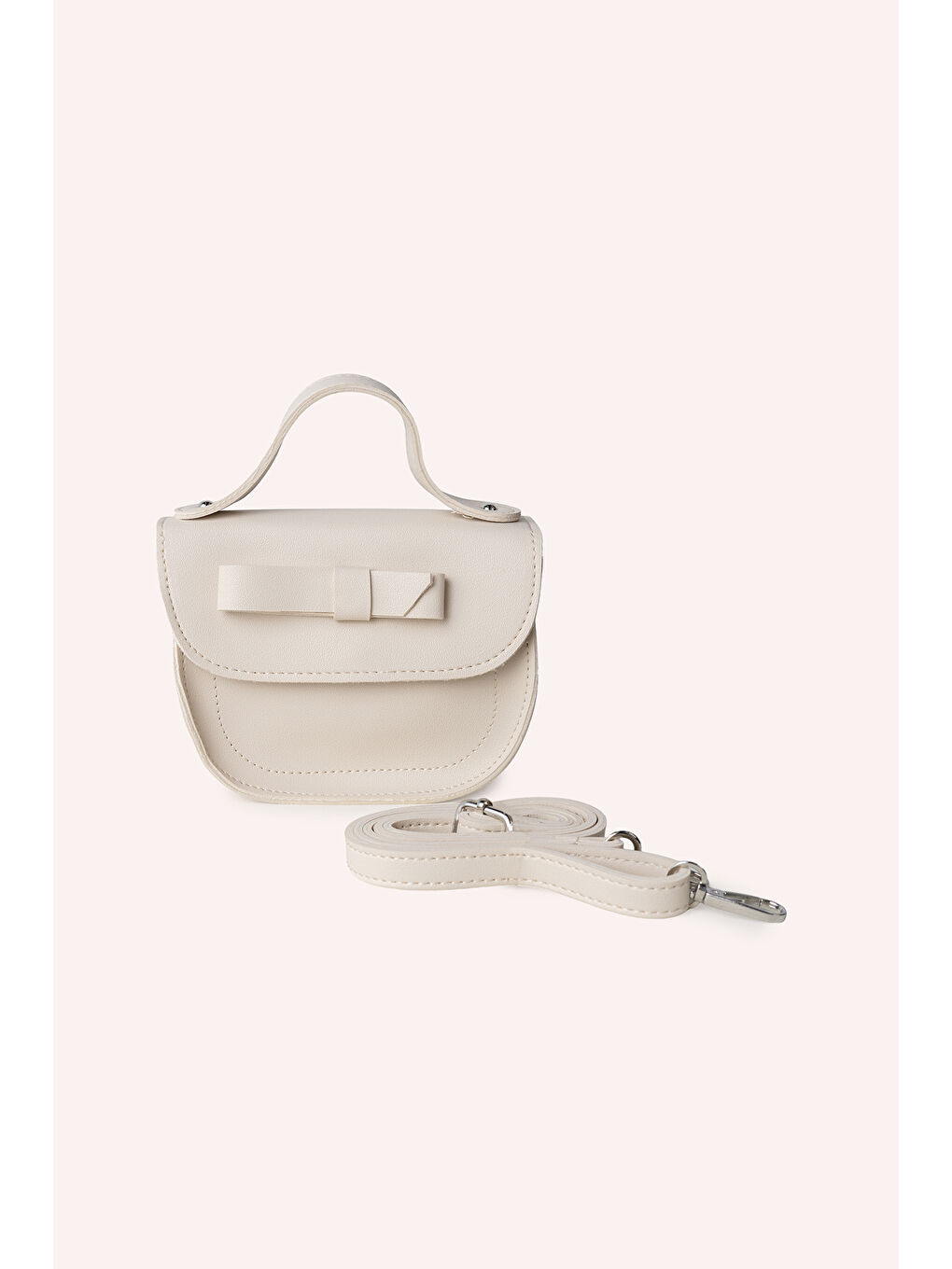 Kız Çocuk Fiyonk Detaylı Bej Çanta